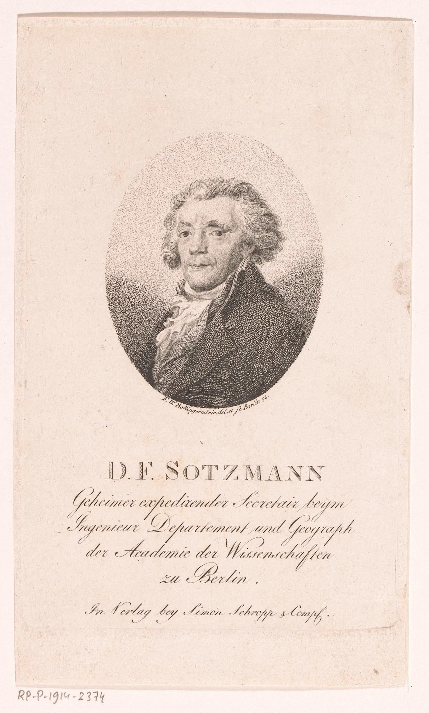 Portret van Daniel Friedrich Sotzmann