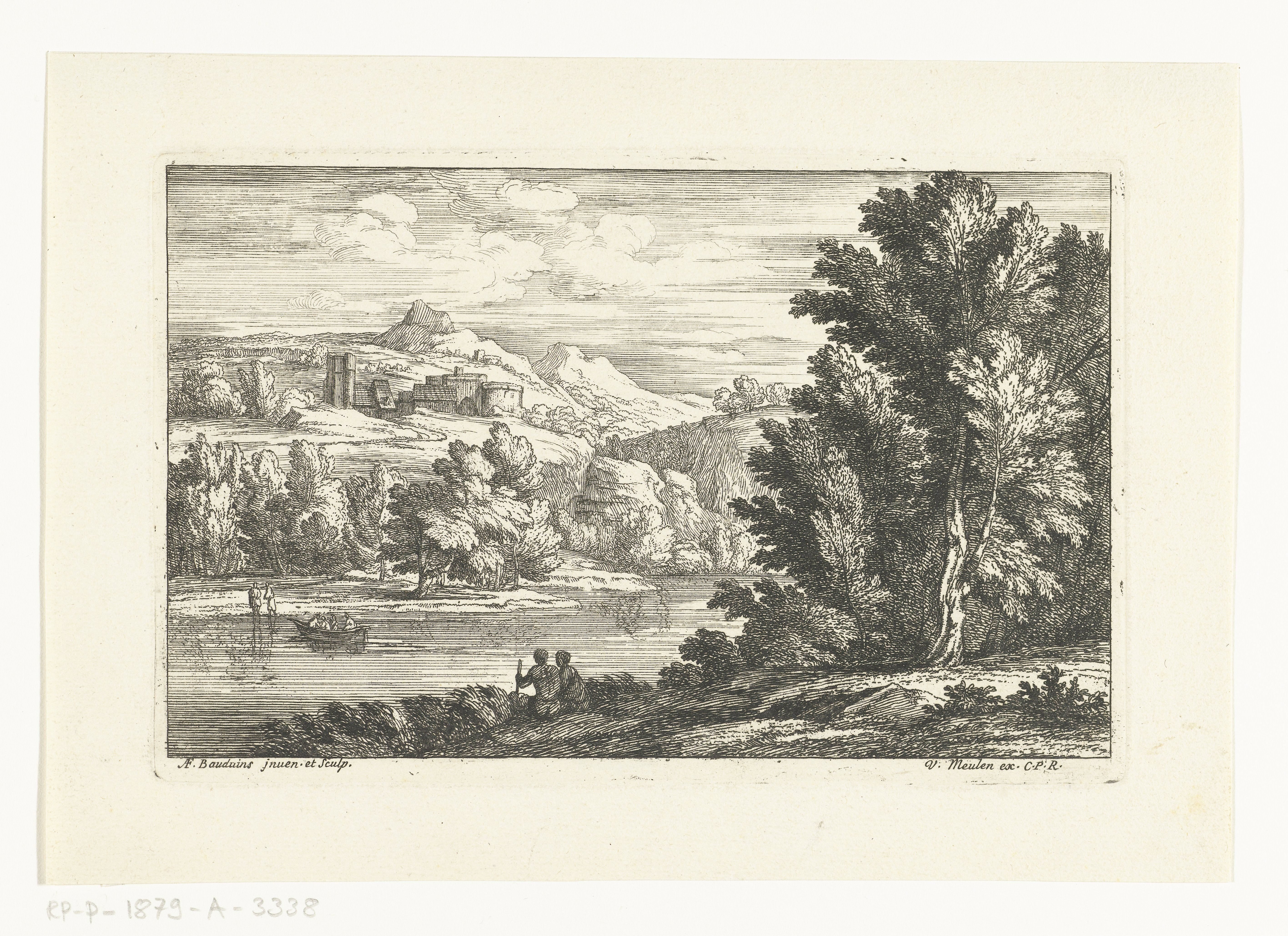 Landschap met een rivier en een burcht