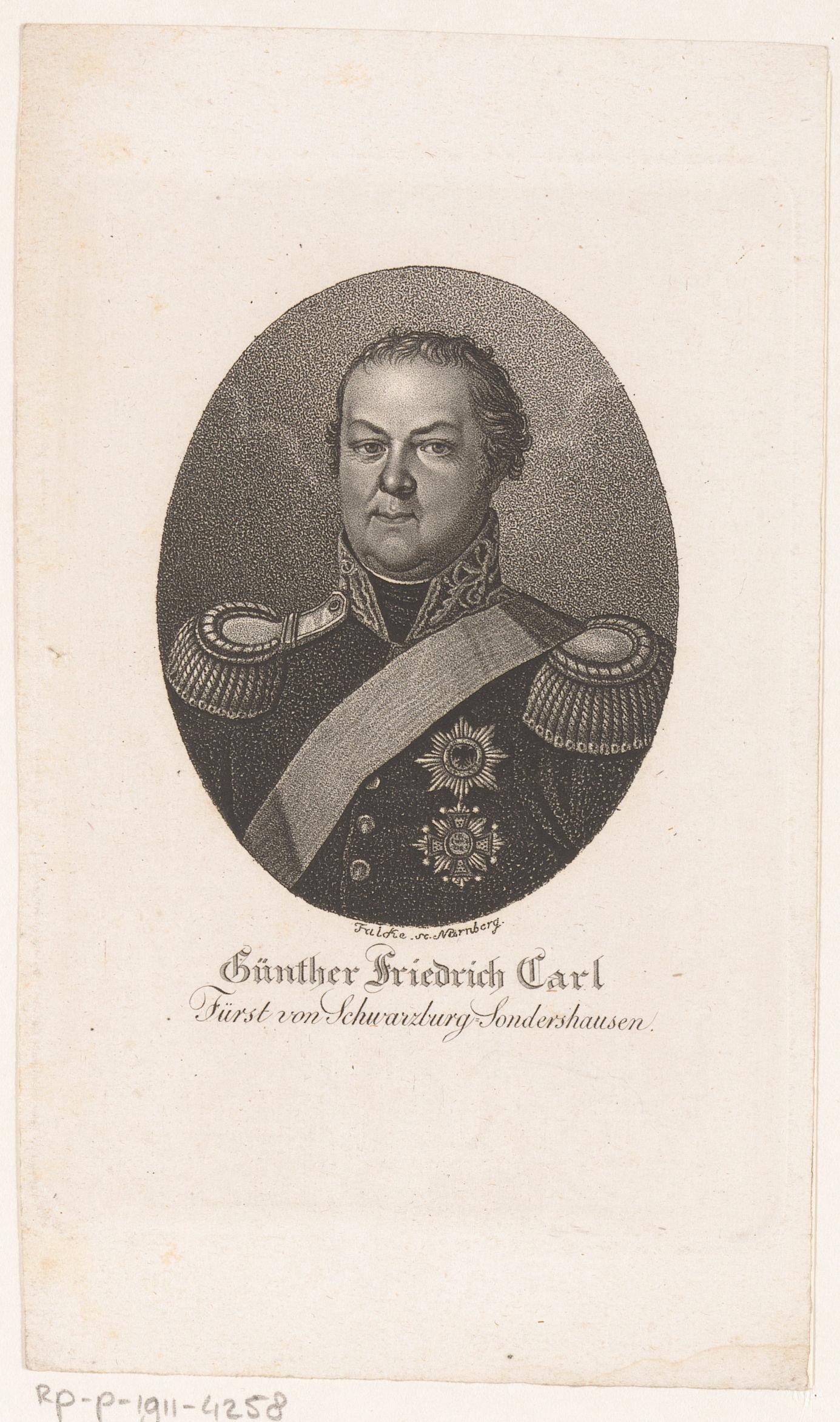 Portret van Günther Friedrich Karl II. van Schwarzburg-Sondershausen