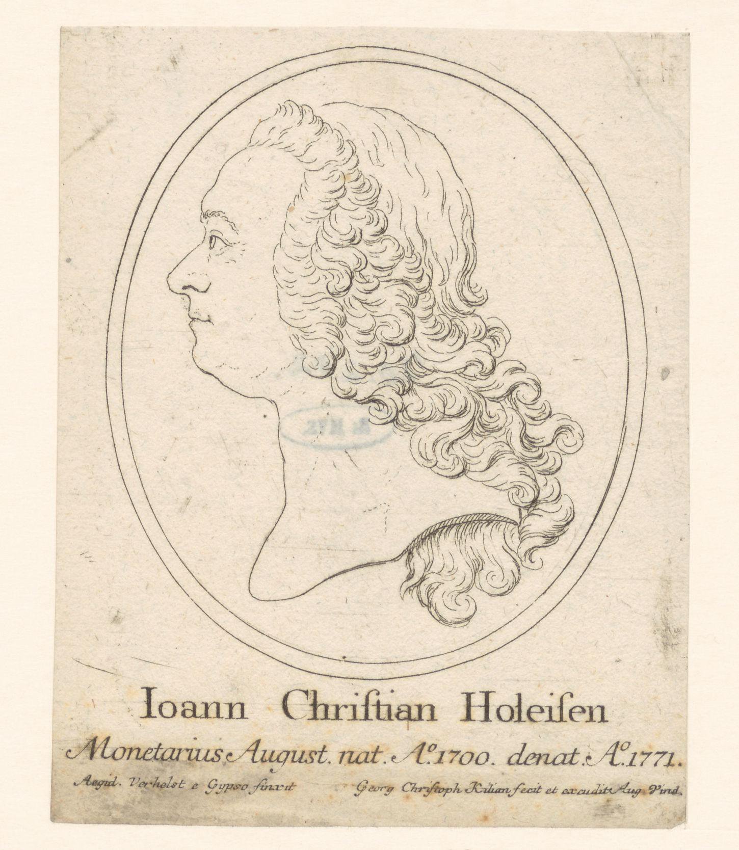 Portret van Johann Christian Holeisen