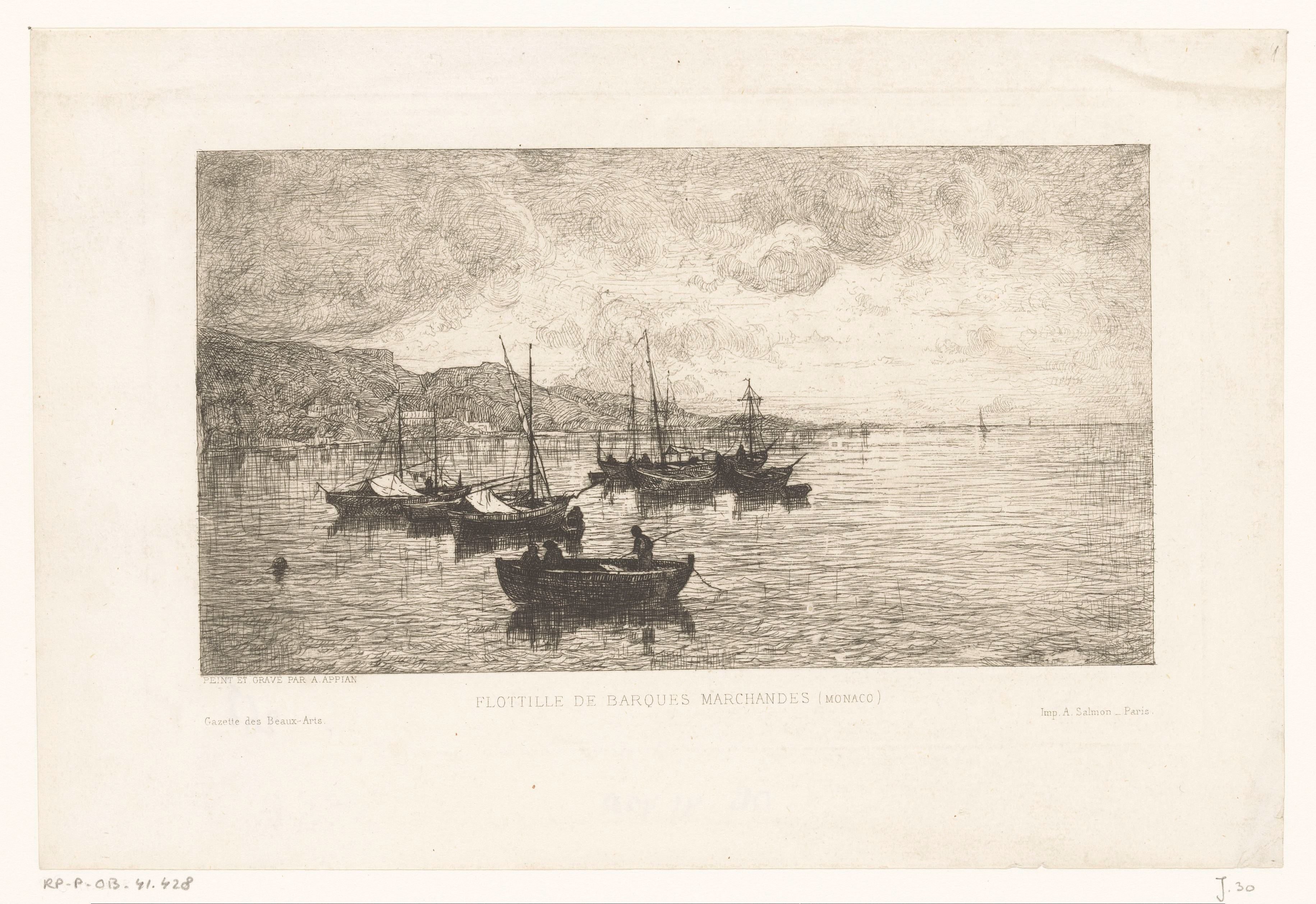 Vissersboten in een baai