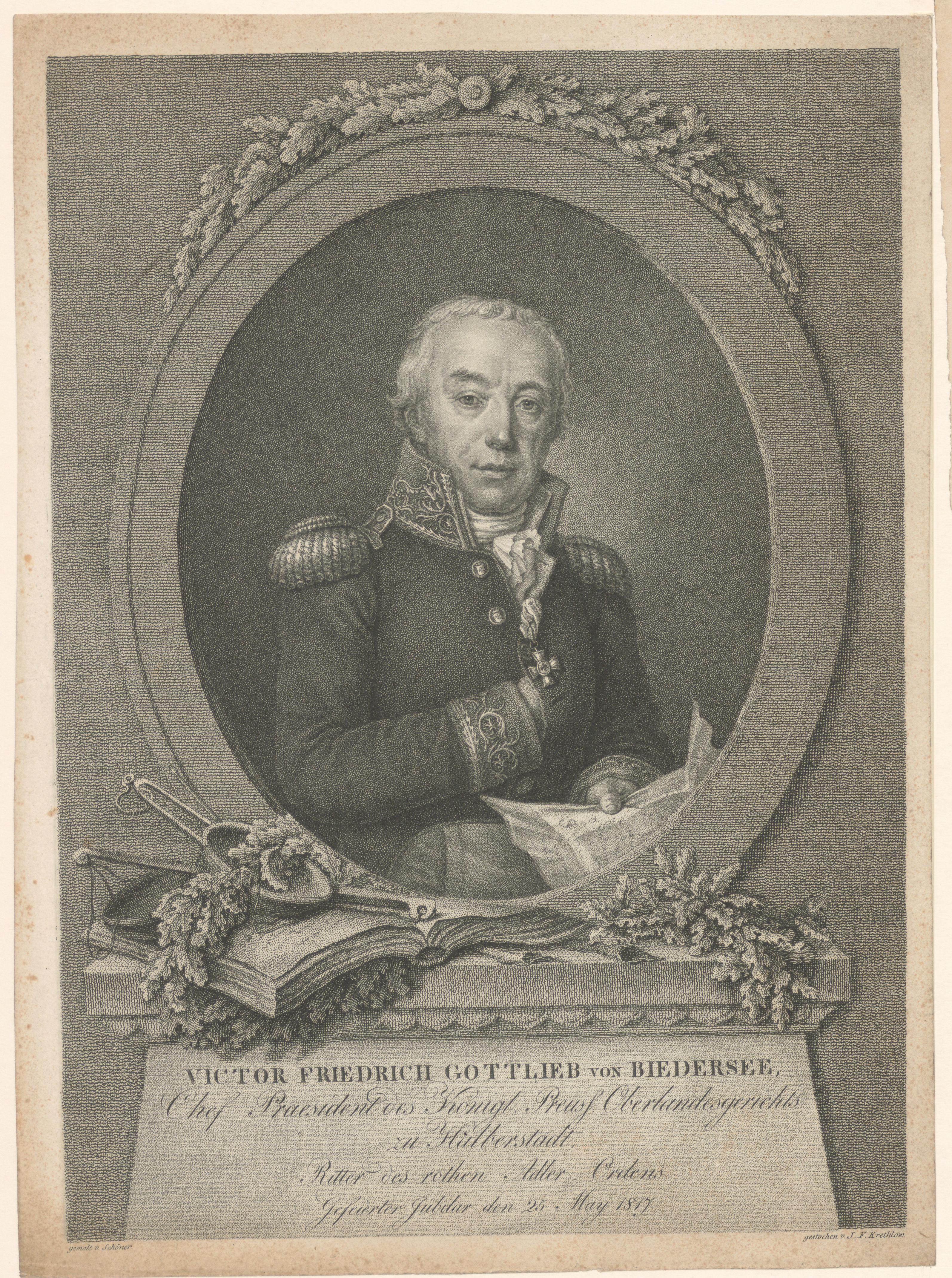 Portret van Victor Friedrich Gottlieb von Biedersee