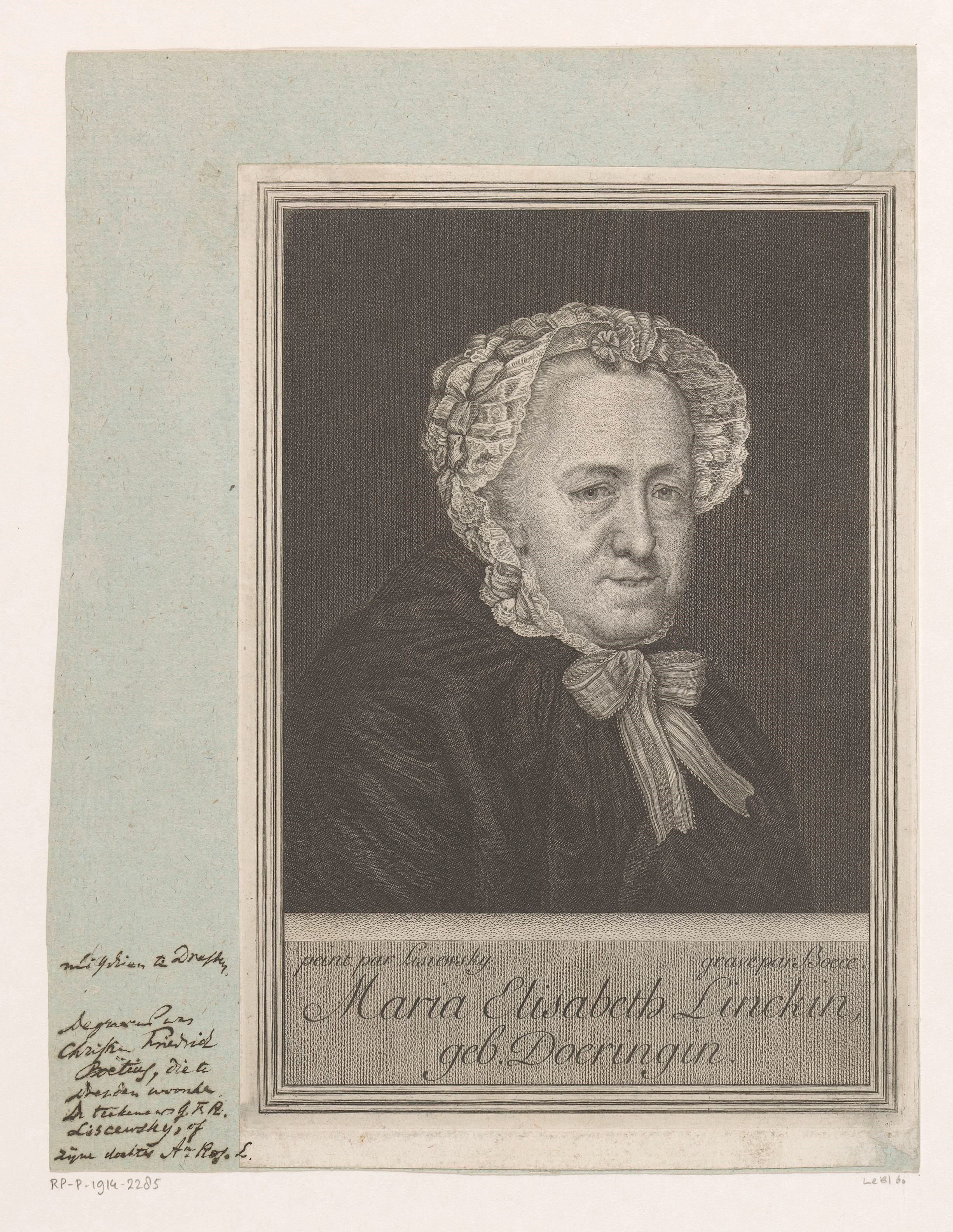 Portret van Maria Elisabeth Linck