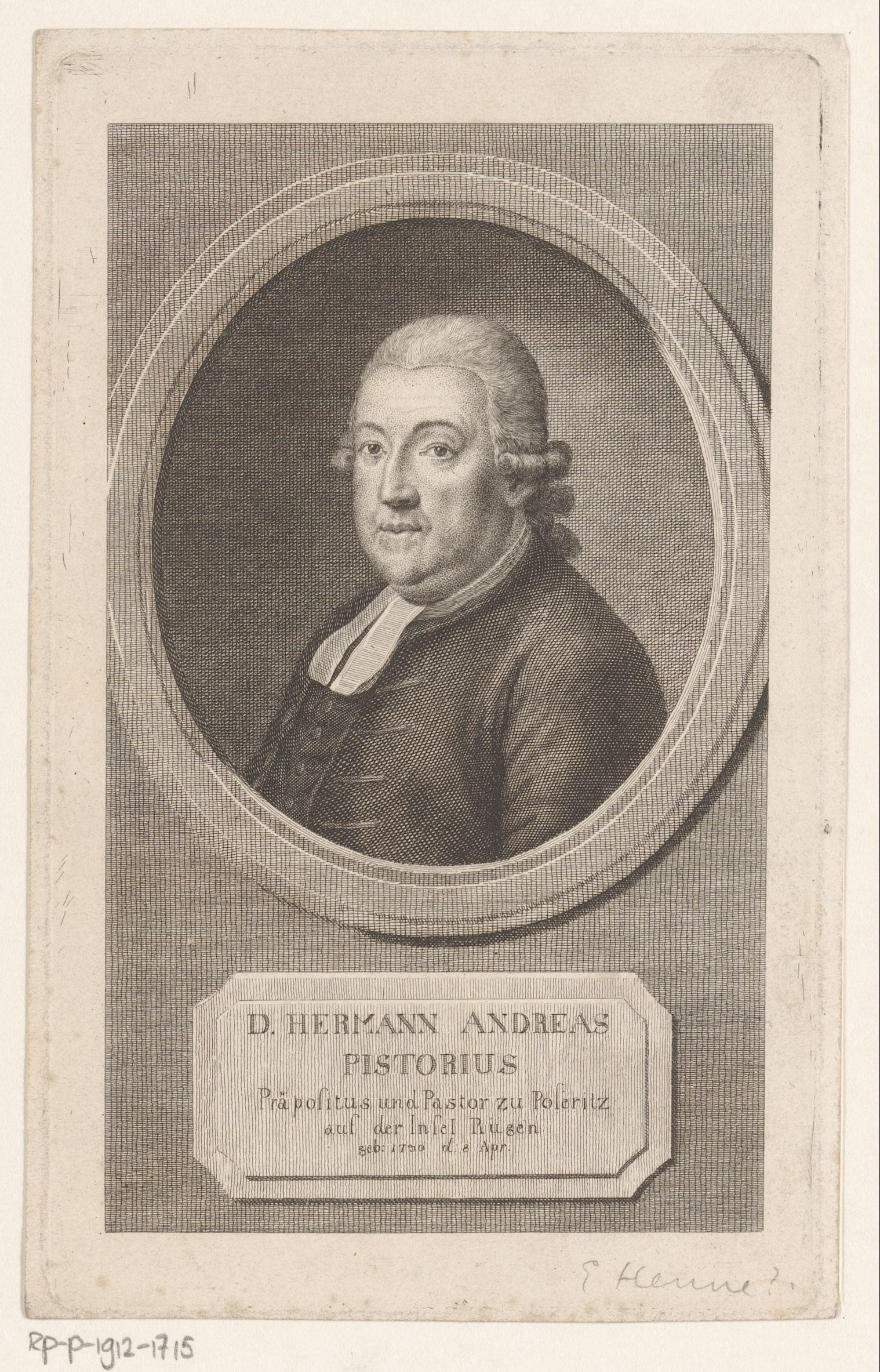 Portret van Hermann Andreas Pistorius