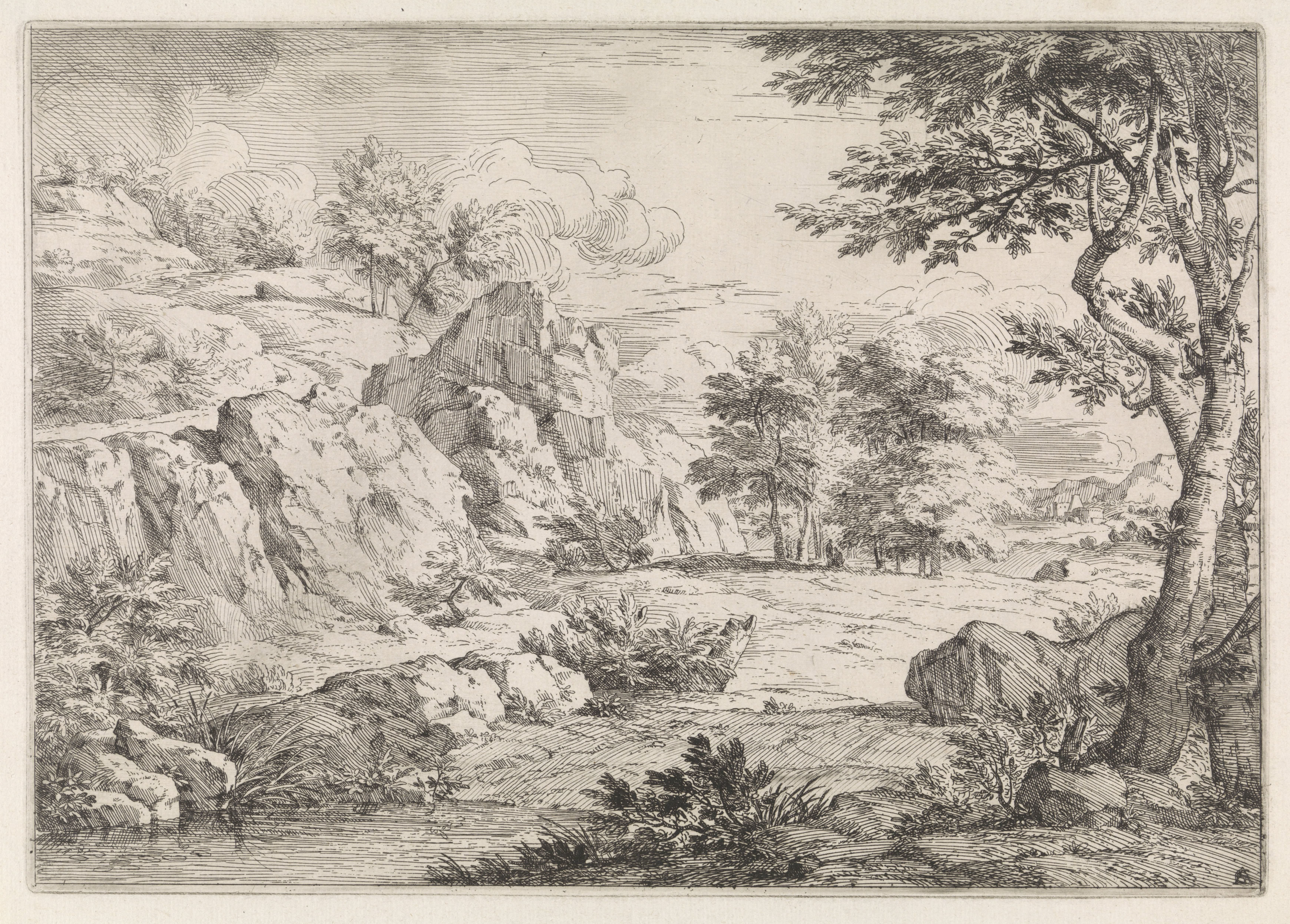 Heuvellandschap met vijver