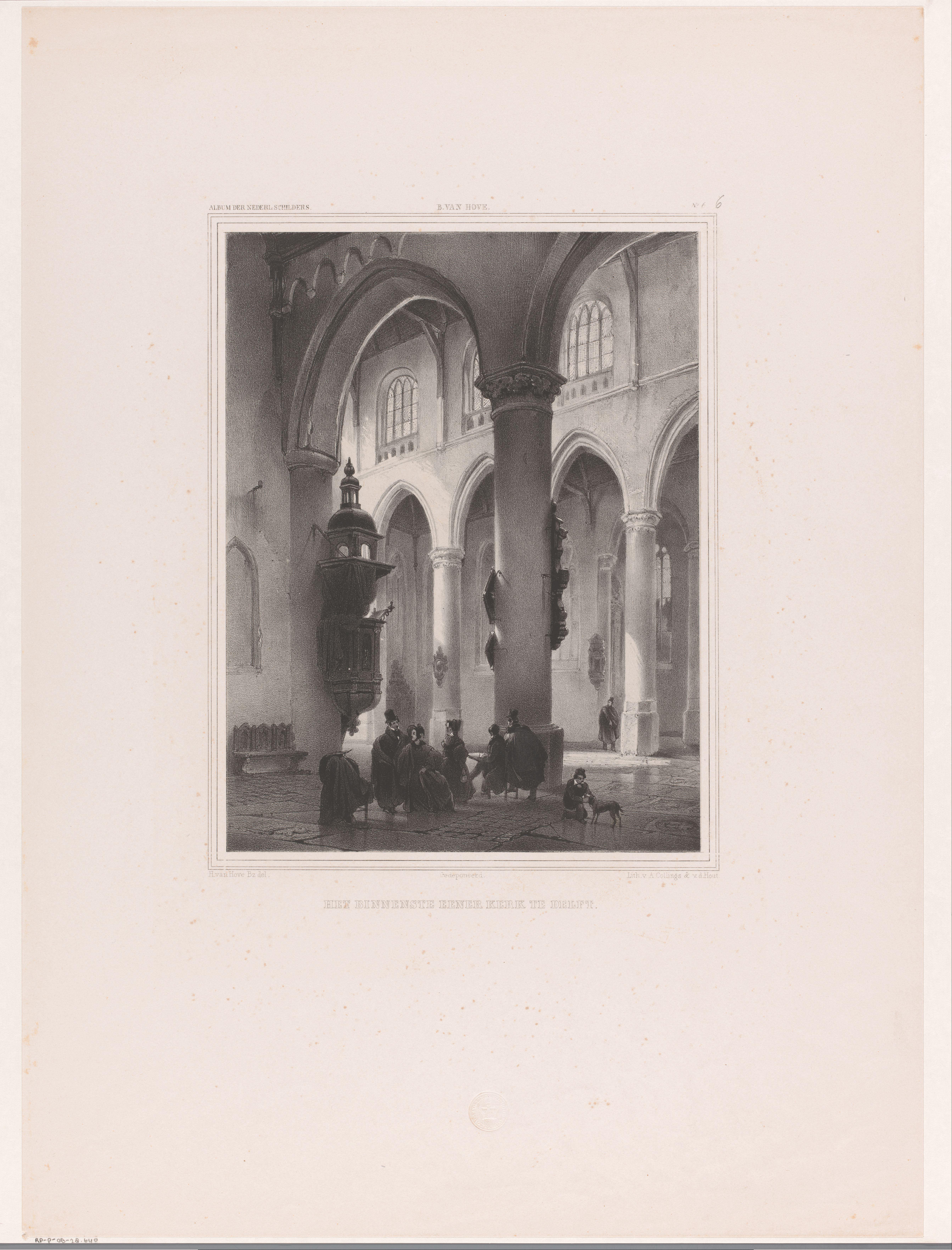 Interieur van een kerk te Delft