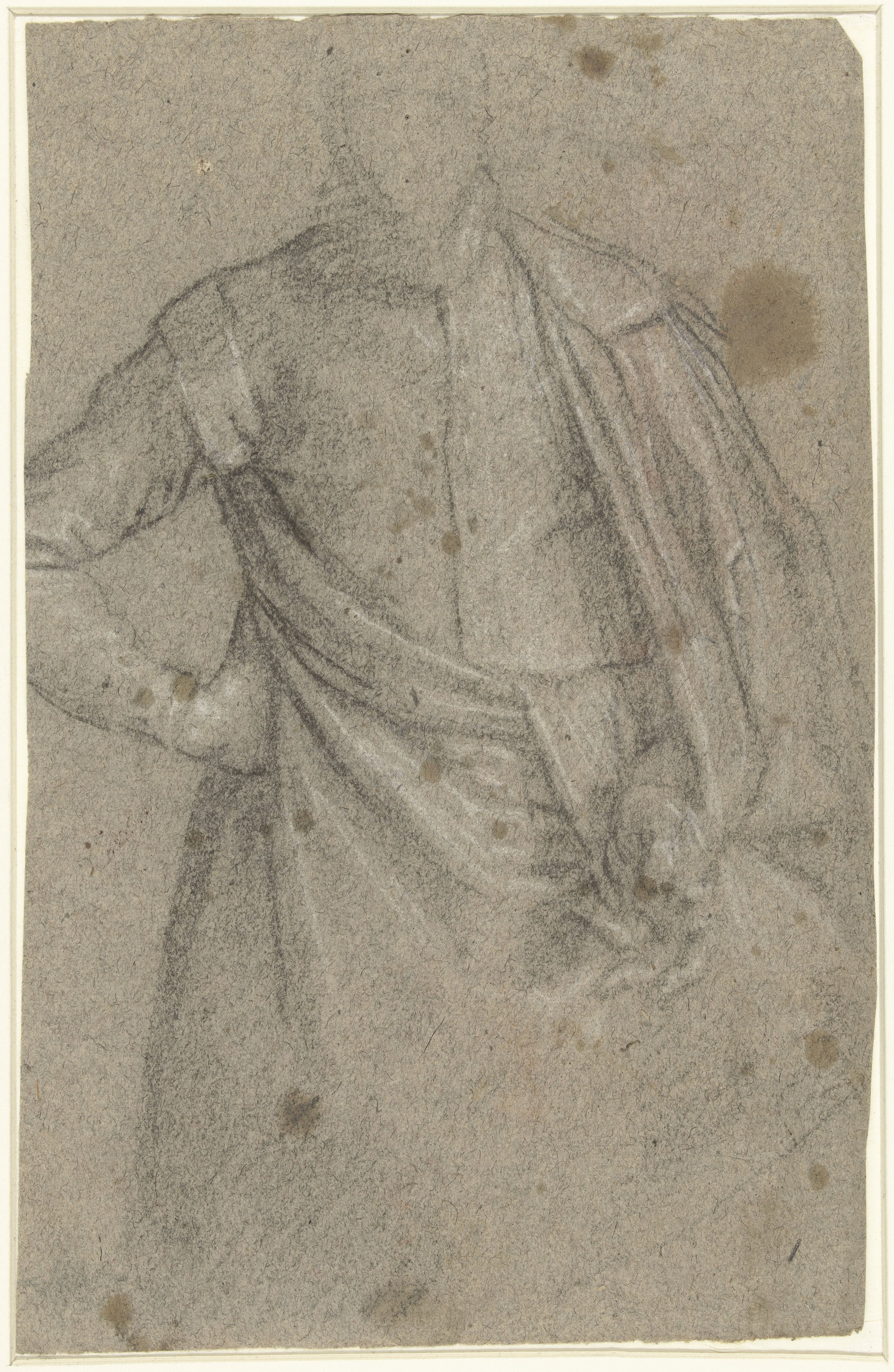 Studie voor het portret van een man met een mantel
