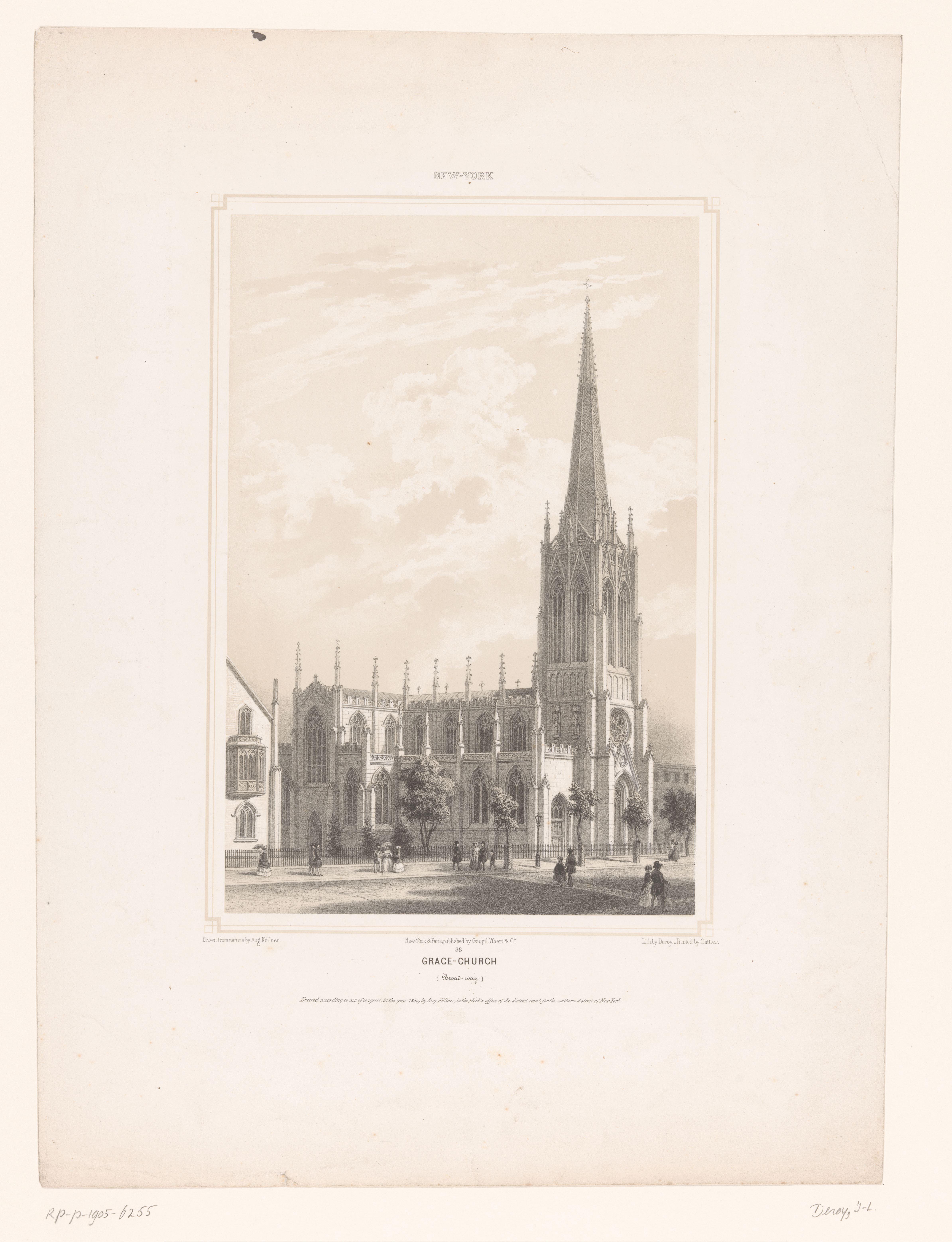 Zicht op de Grace Church in Manhattan