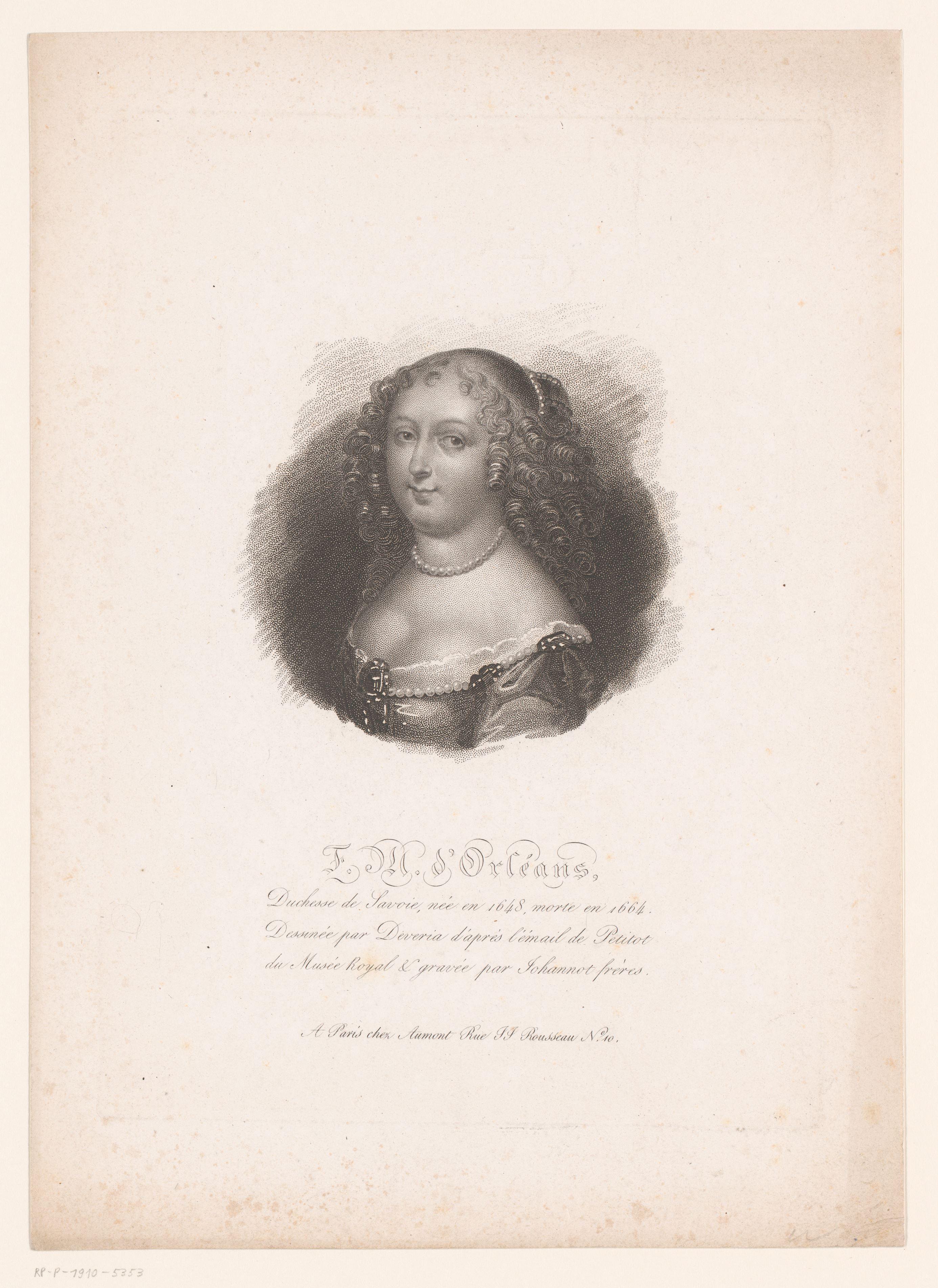 Portret van Françoise Madeleine d'Orléans