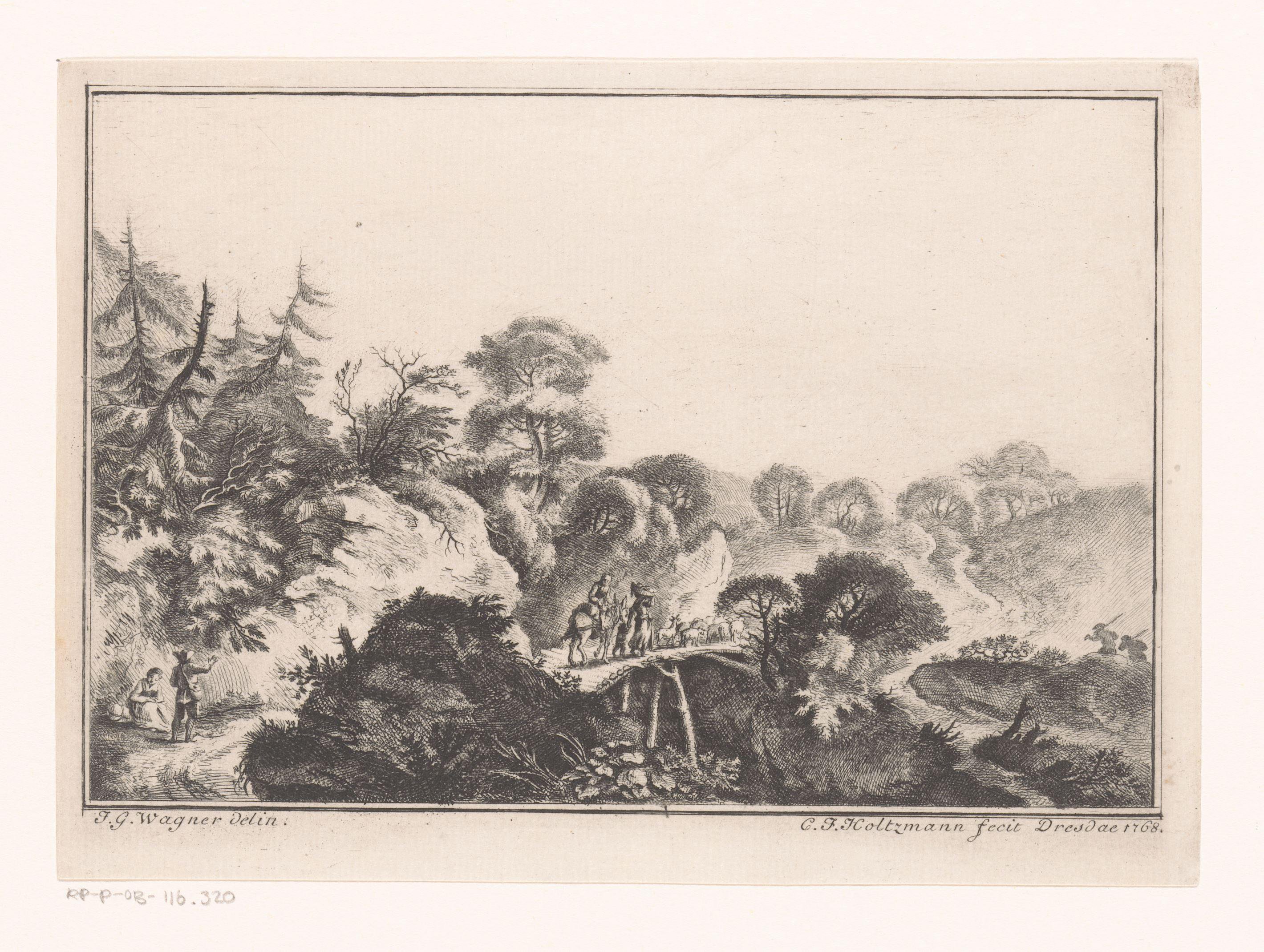 Heuvellandschap met schaapherders