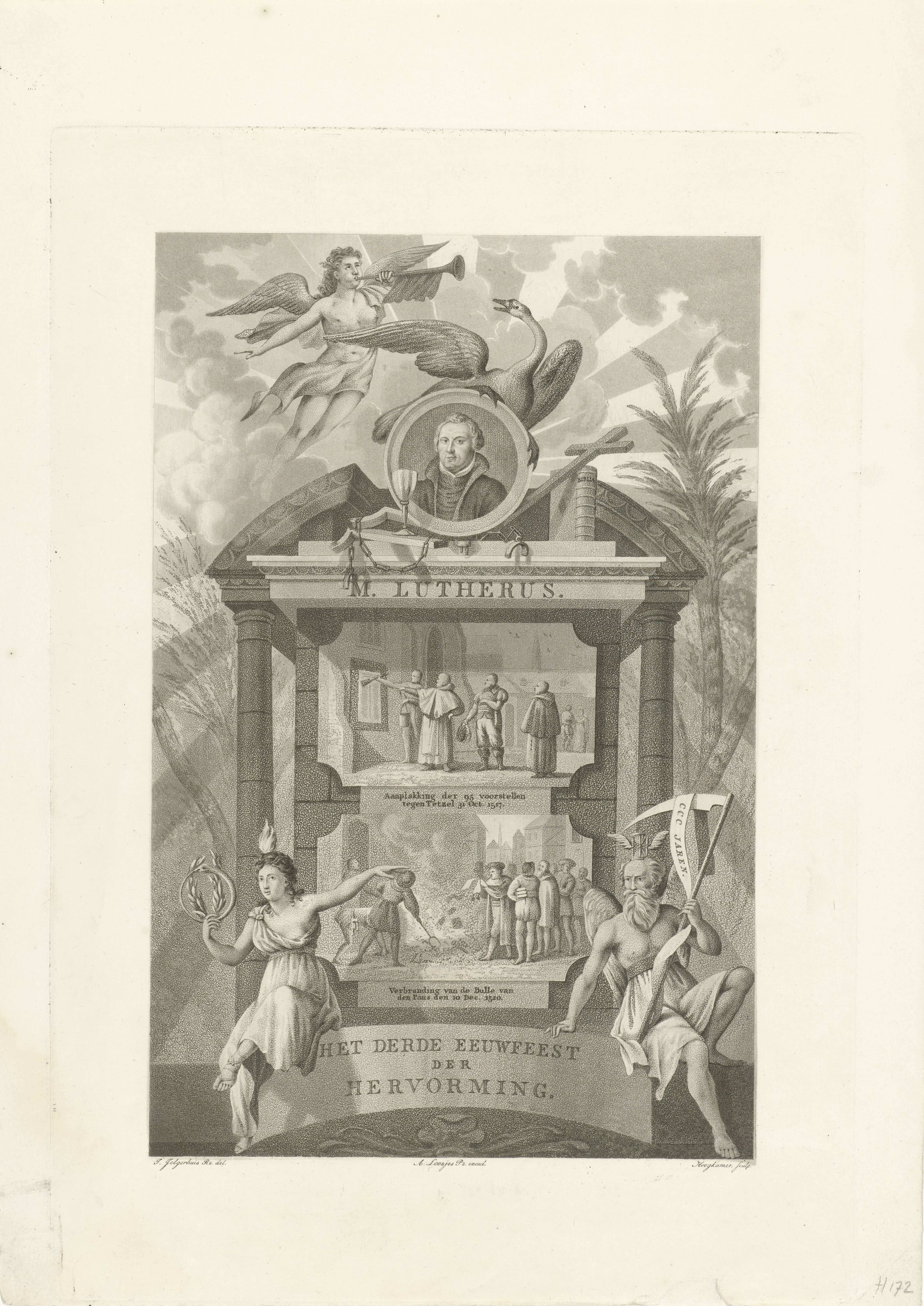 Portret van Luther met allegorische figuren