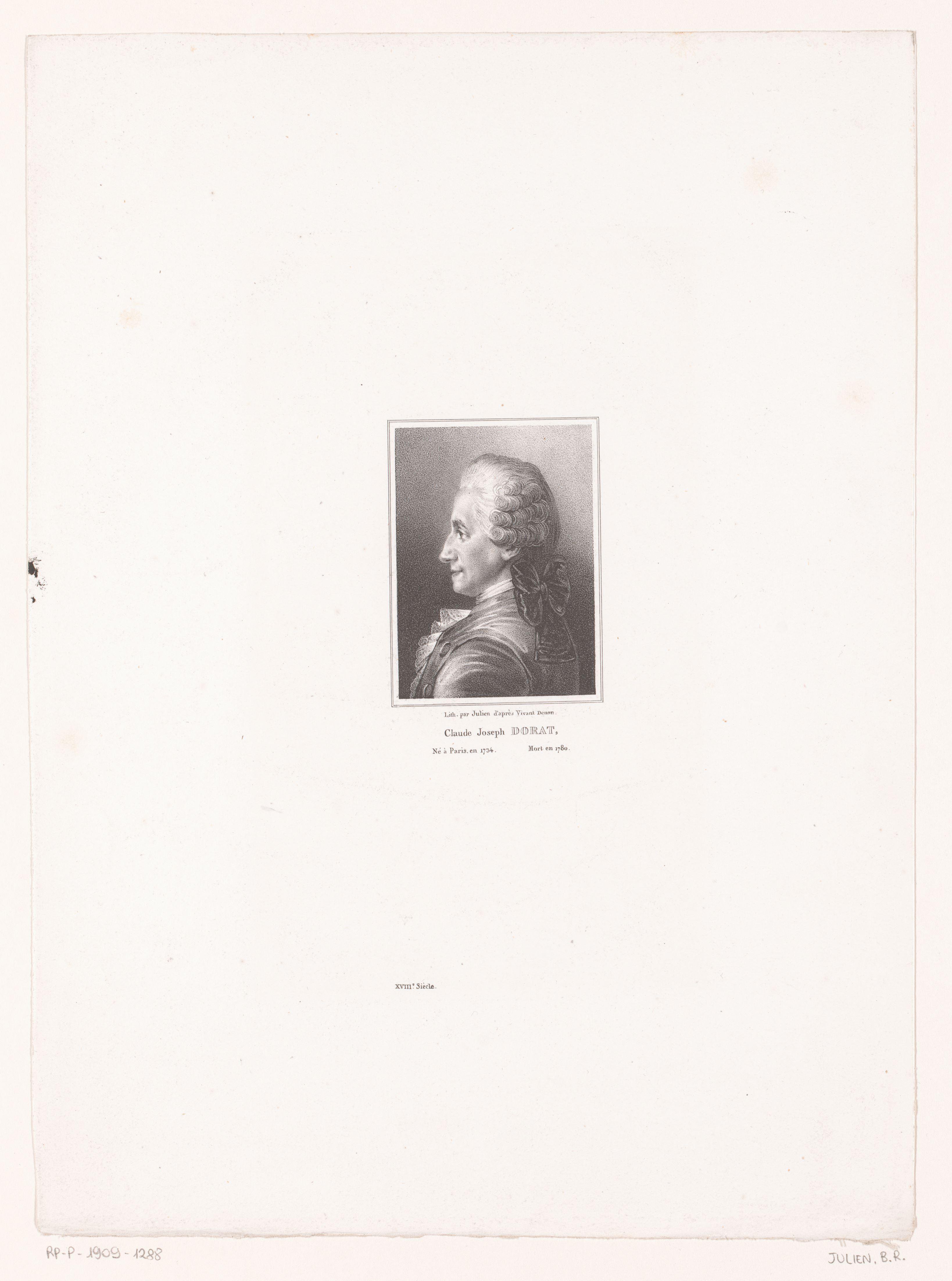 Portret van Claude-Joseph Dorat