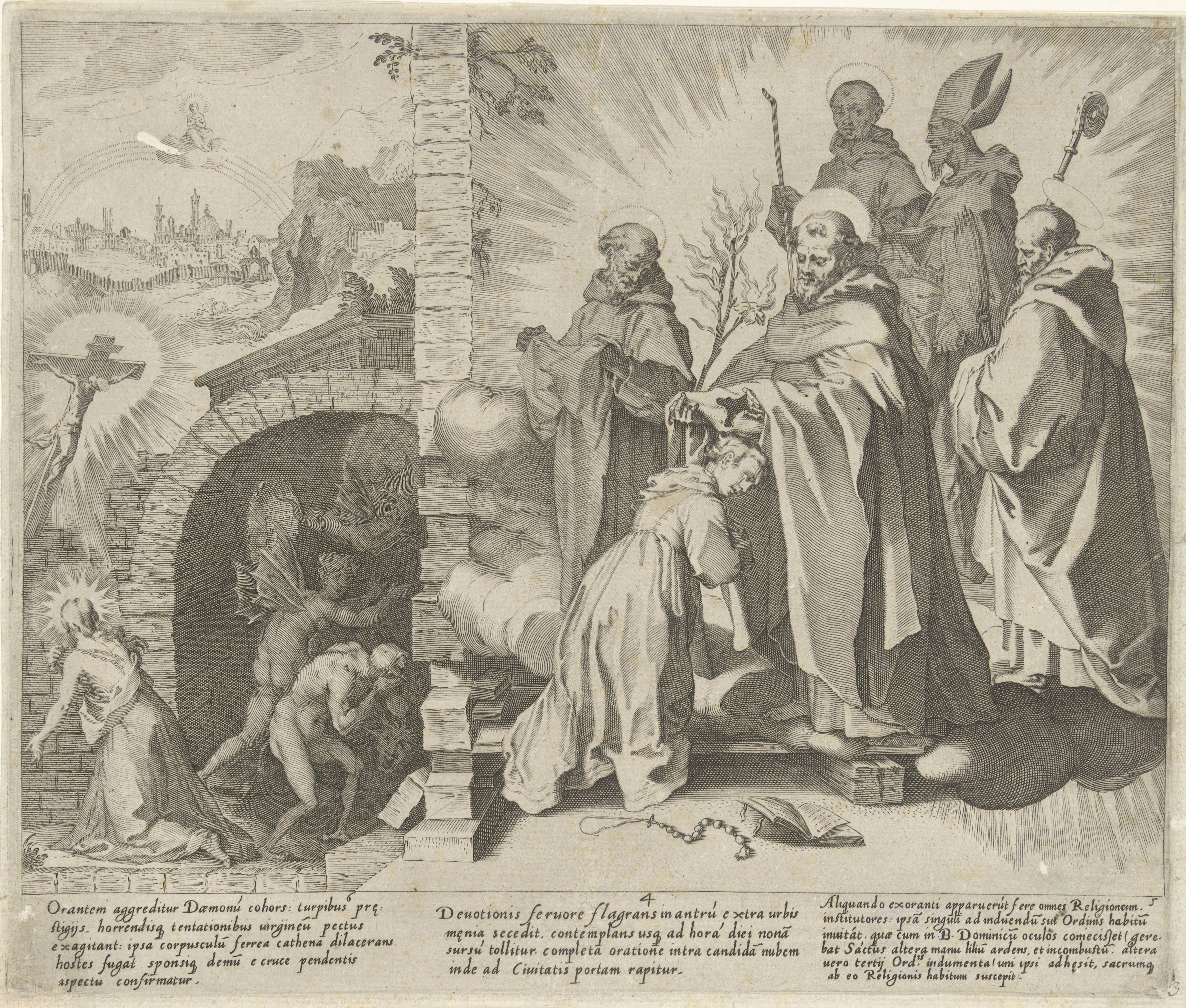 Catharina biddend / Visioen van Catharina / Catharina wordt dominicanes