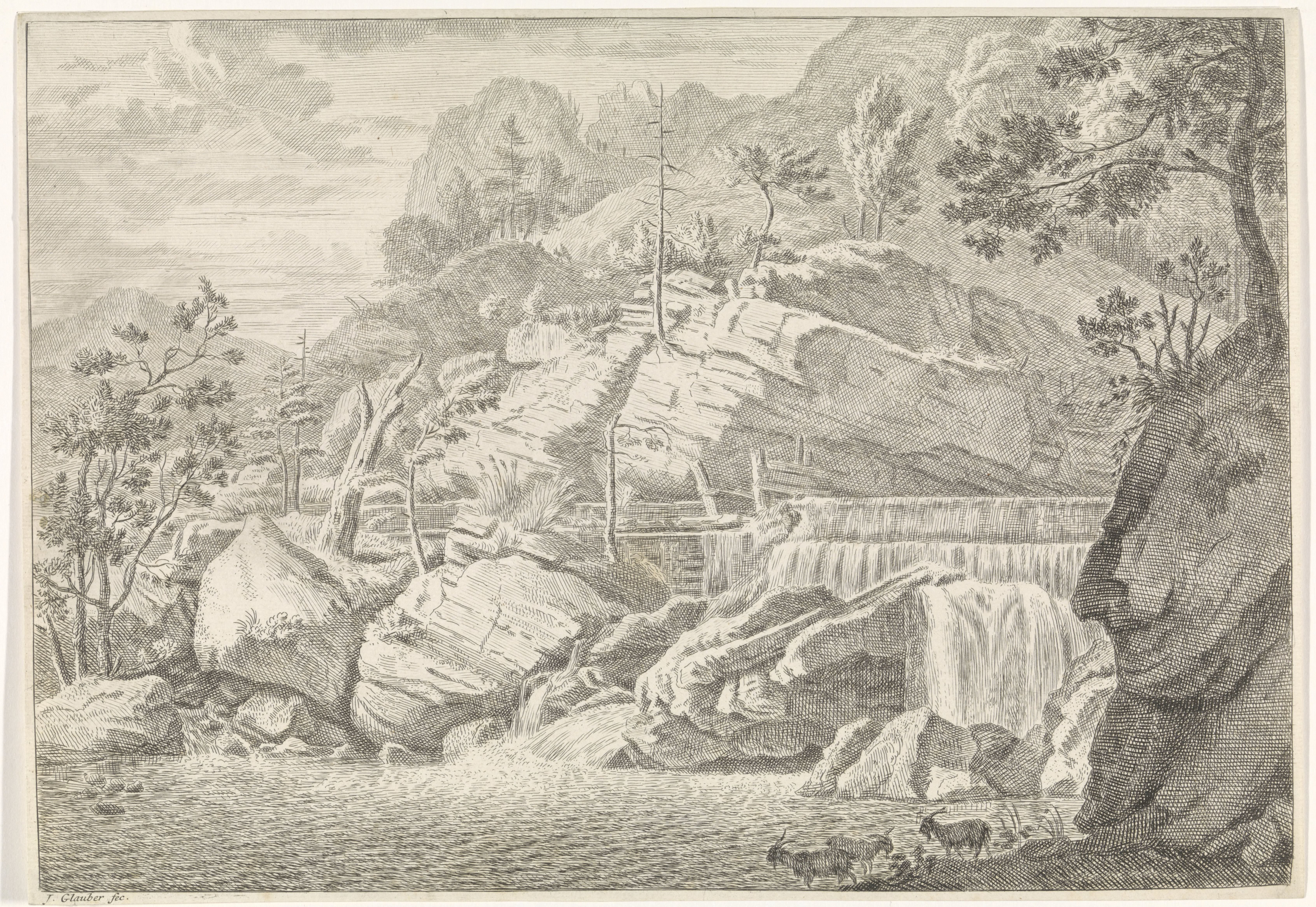 Gezicht op de grote waterval van Chartreuse