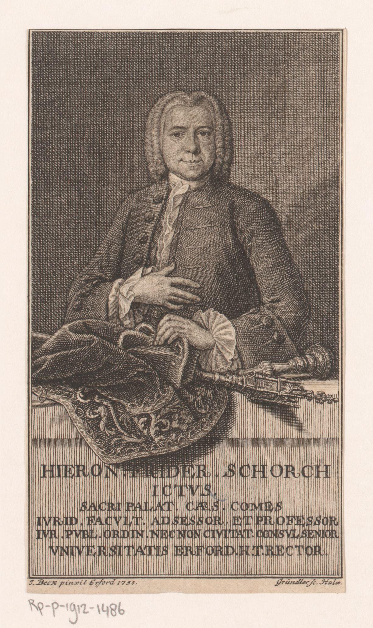 Portret van Hieronymus Friedrich Schorch