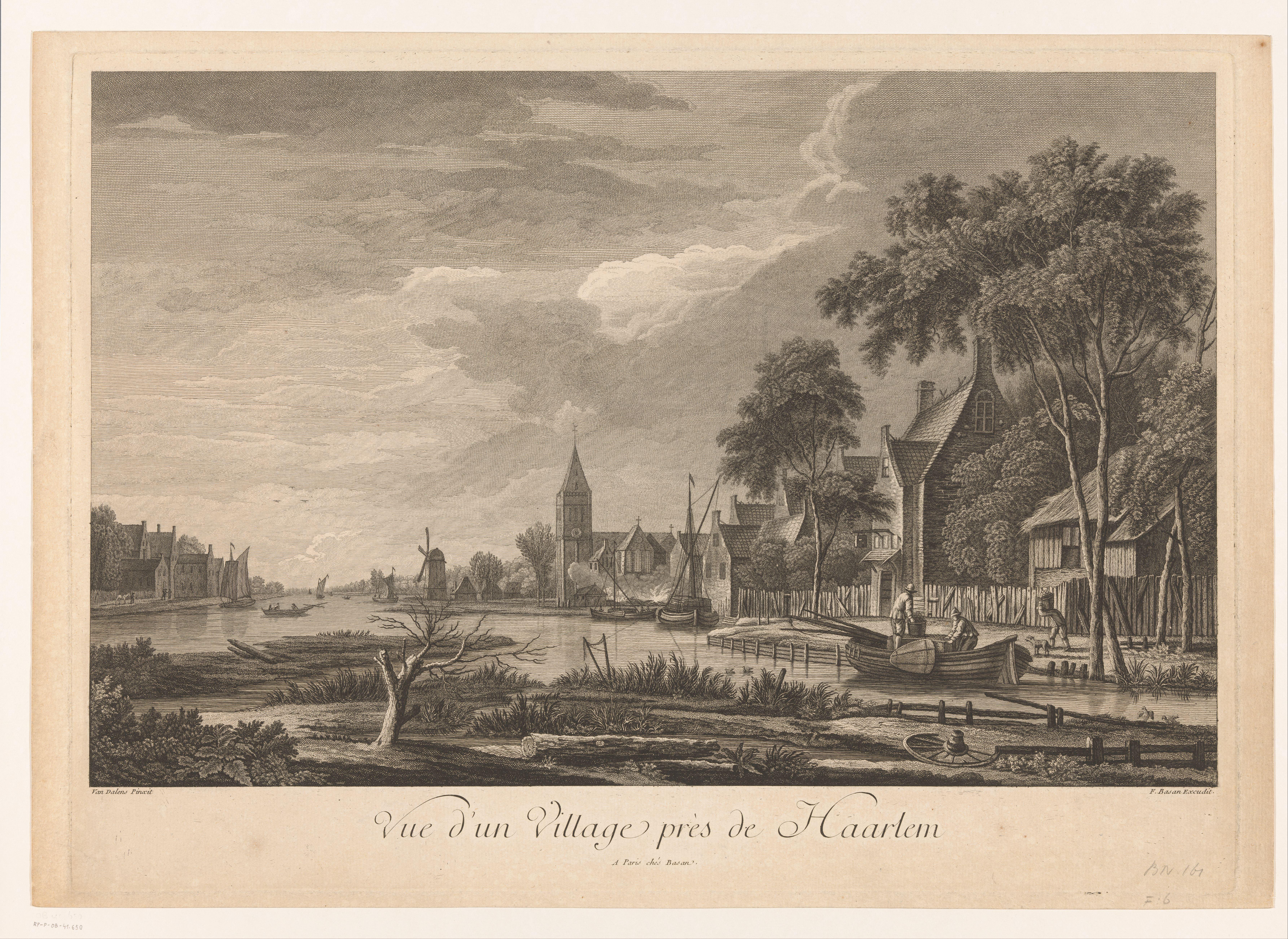 Gezicht op een dorp bij Haarlem