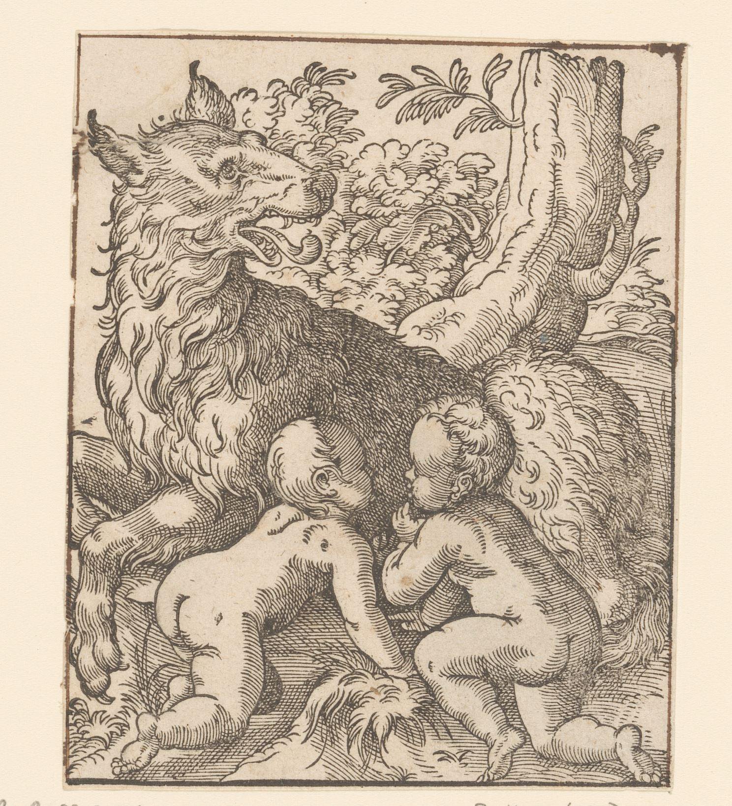 Romulus en Remus gezoogd door de wolvin