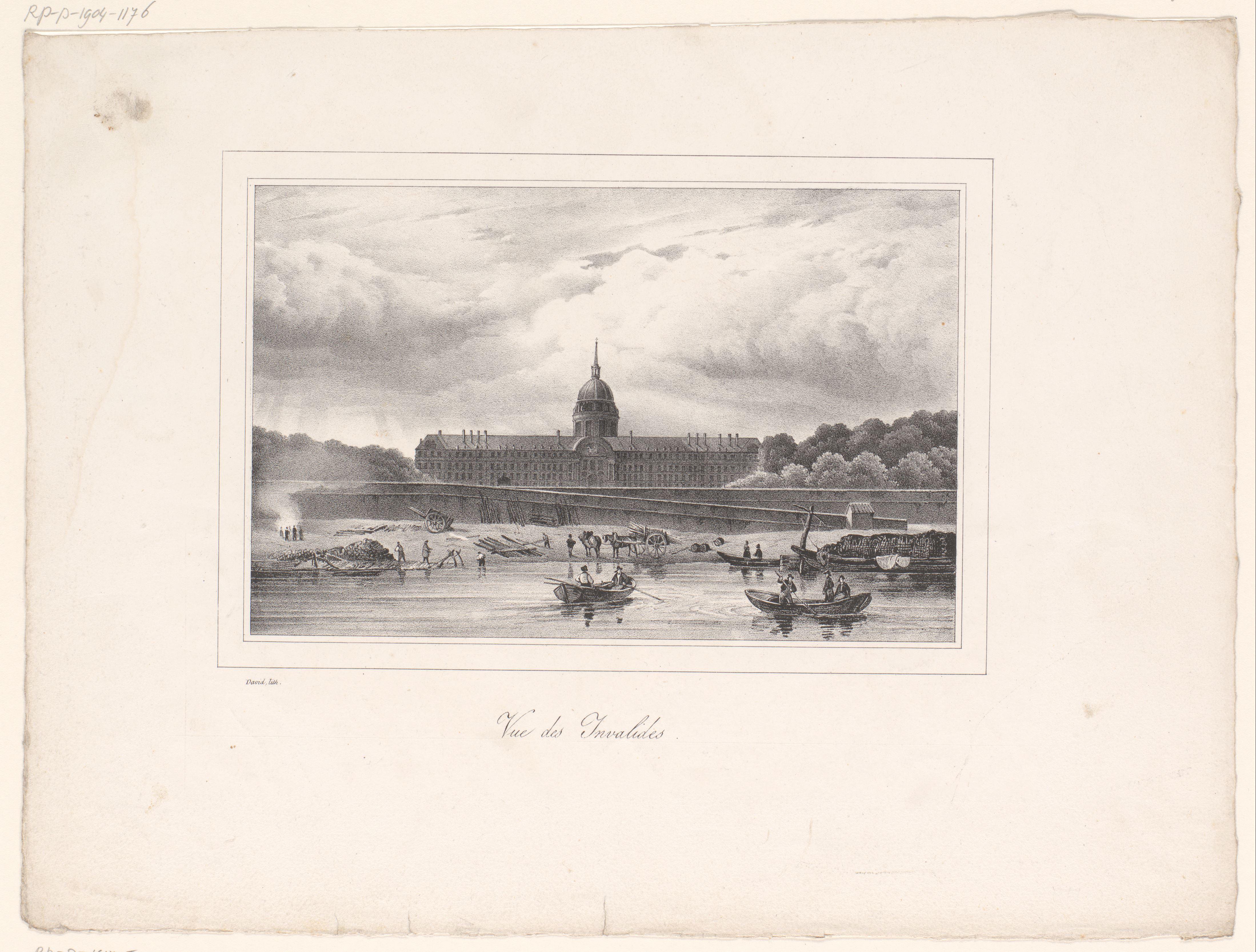 Zicht op het Hôtel des Invalides vanaf de Seine