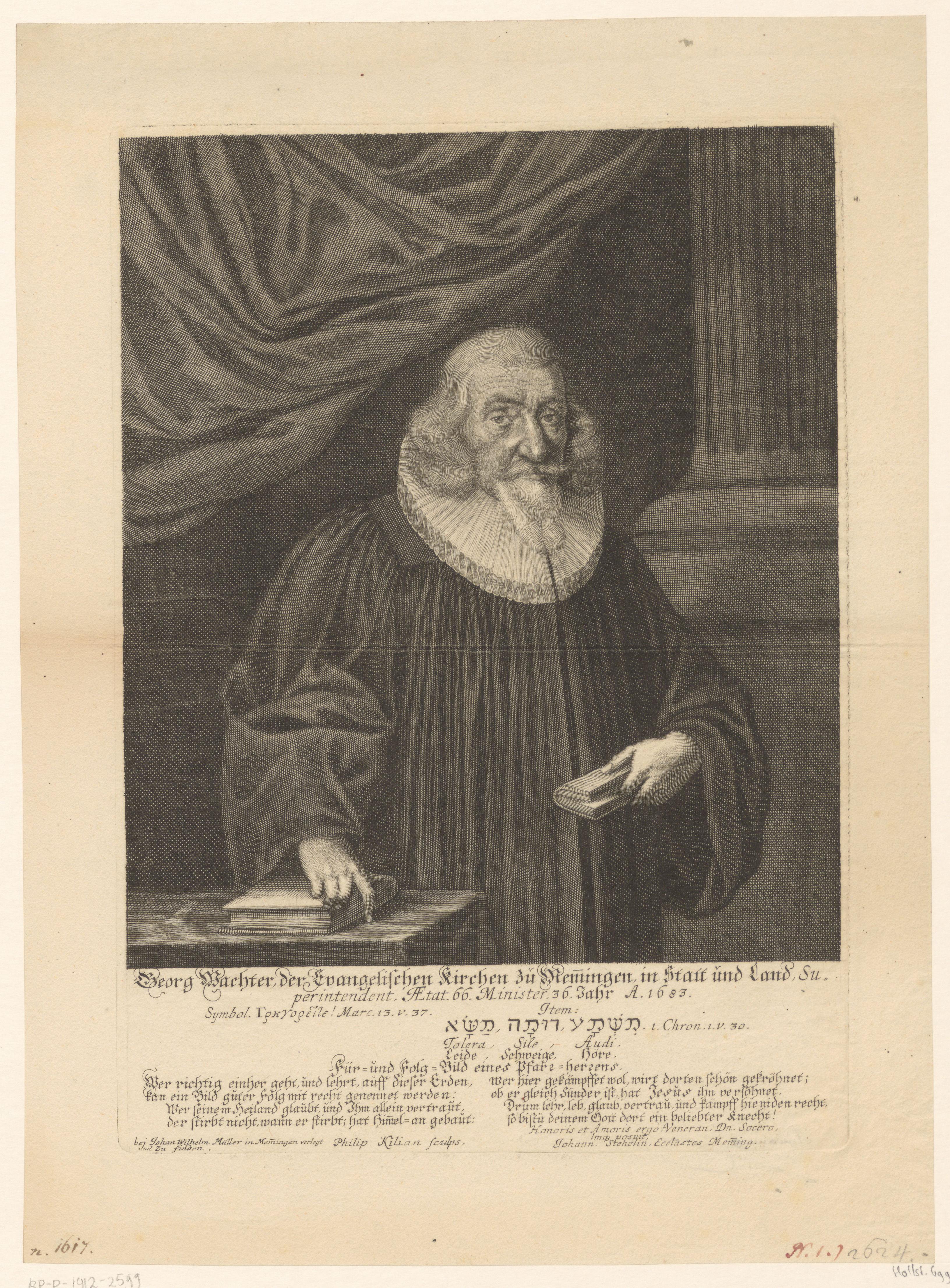 Portret van Georg Wachter op 66-jarige leeftijd