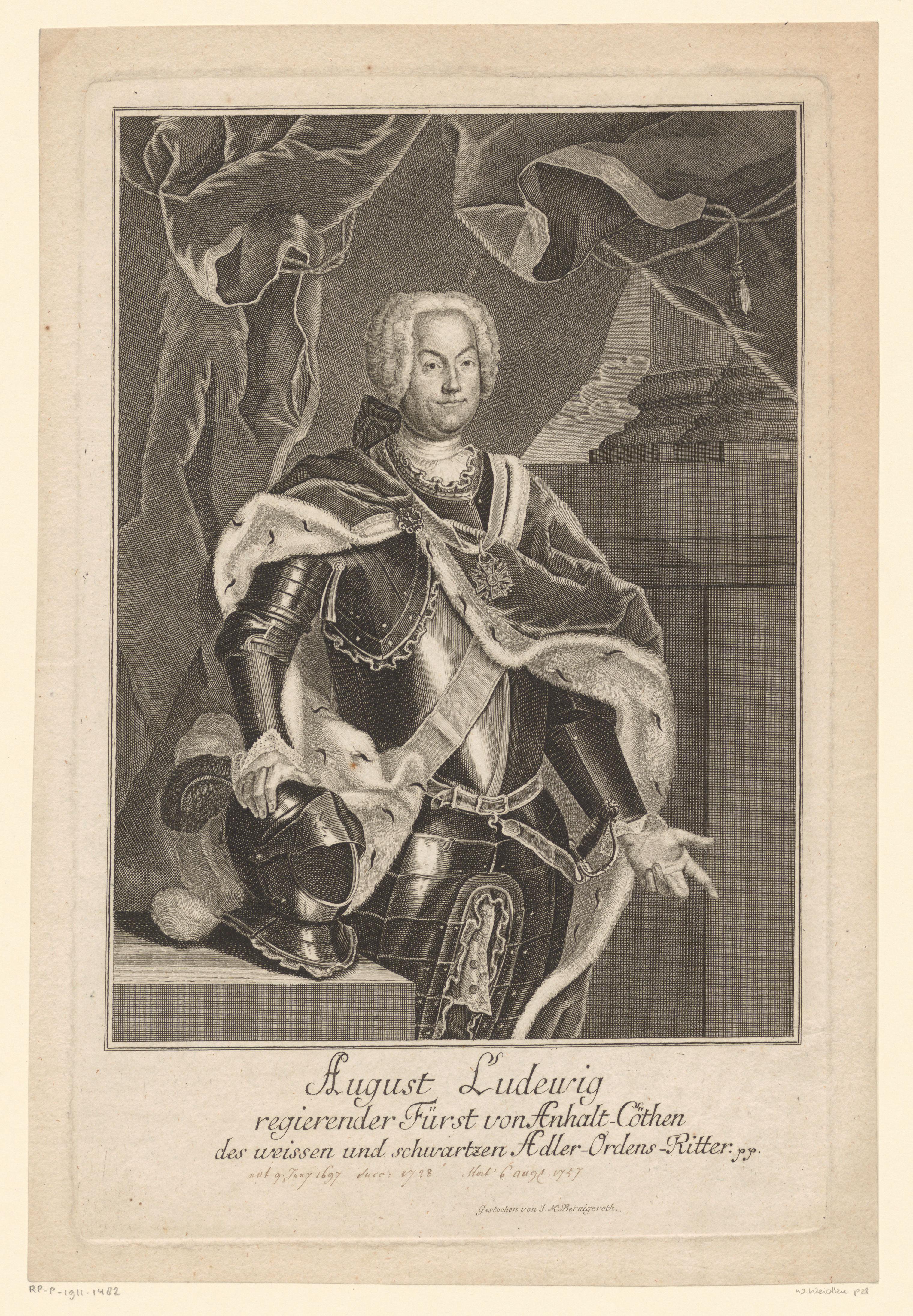 Portret van August Ludwig von Anhalt-Köthen