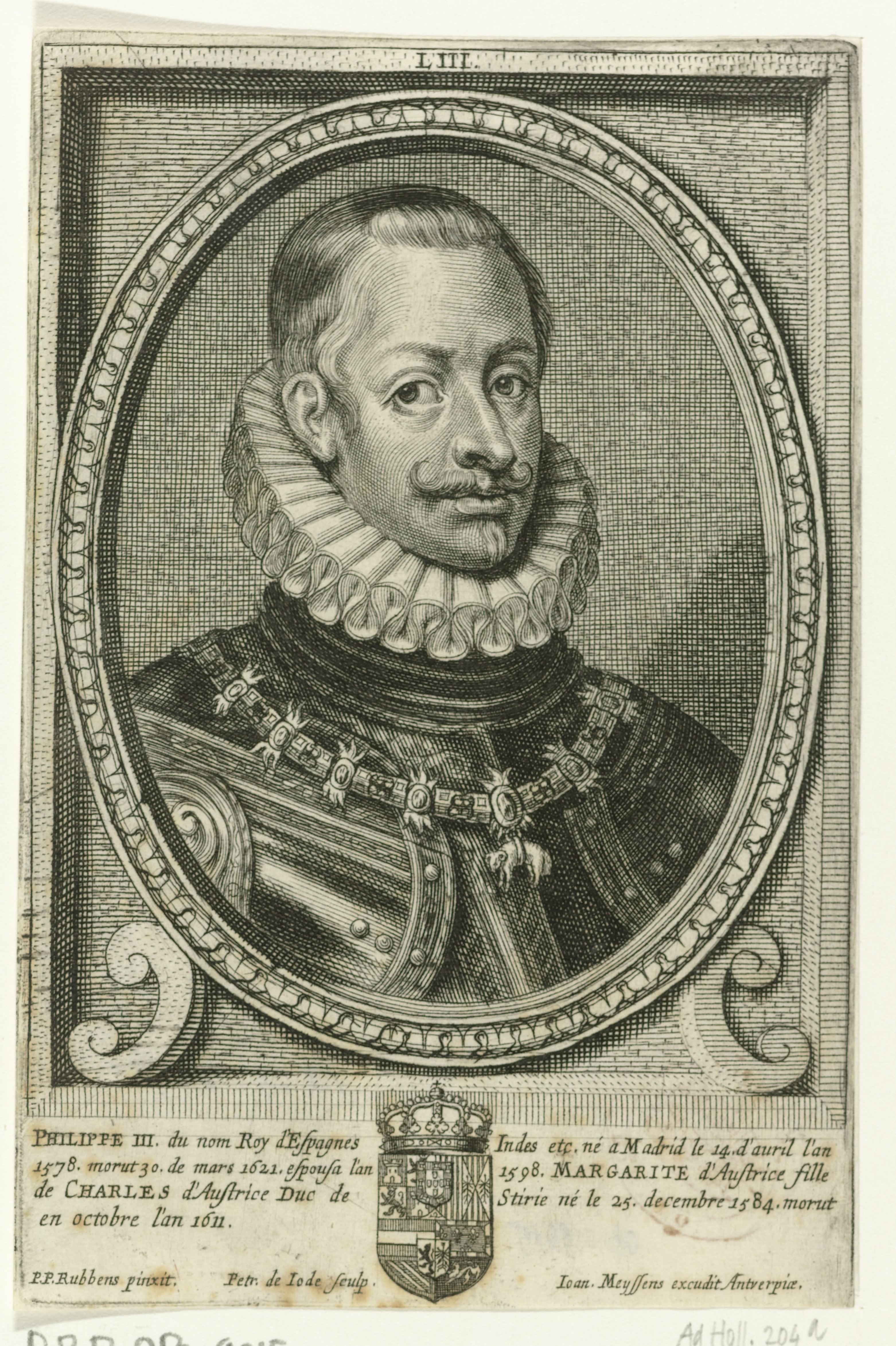 Portret van Filips III, koning van Spanje
