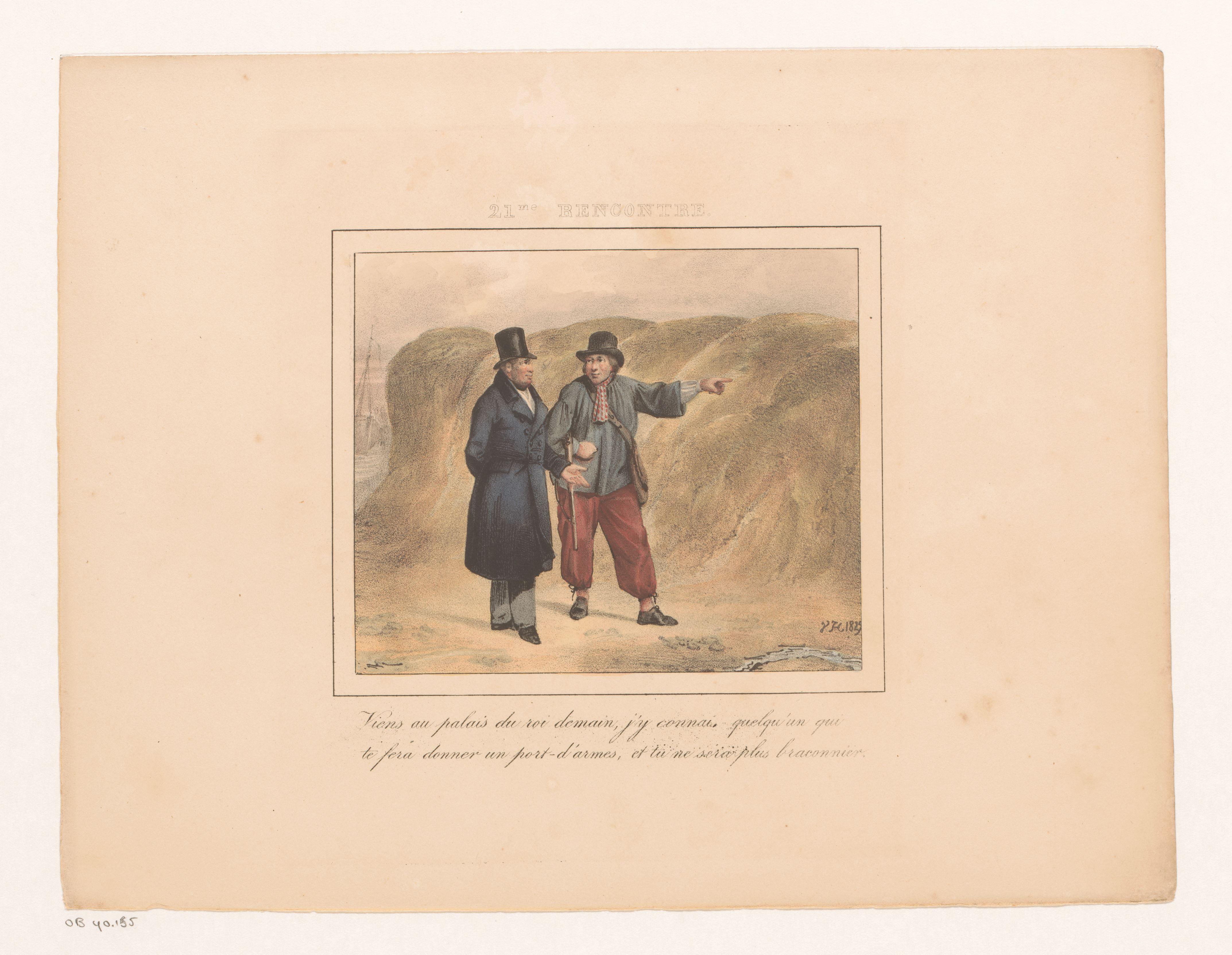 Koning Willem I ontmoet een stroper, 1829