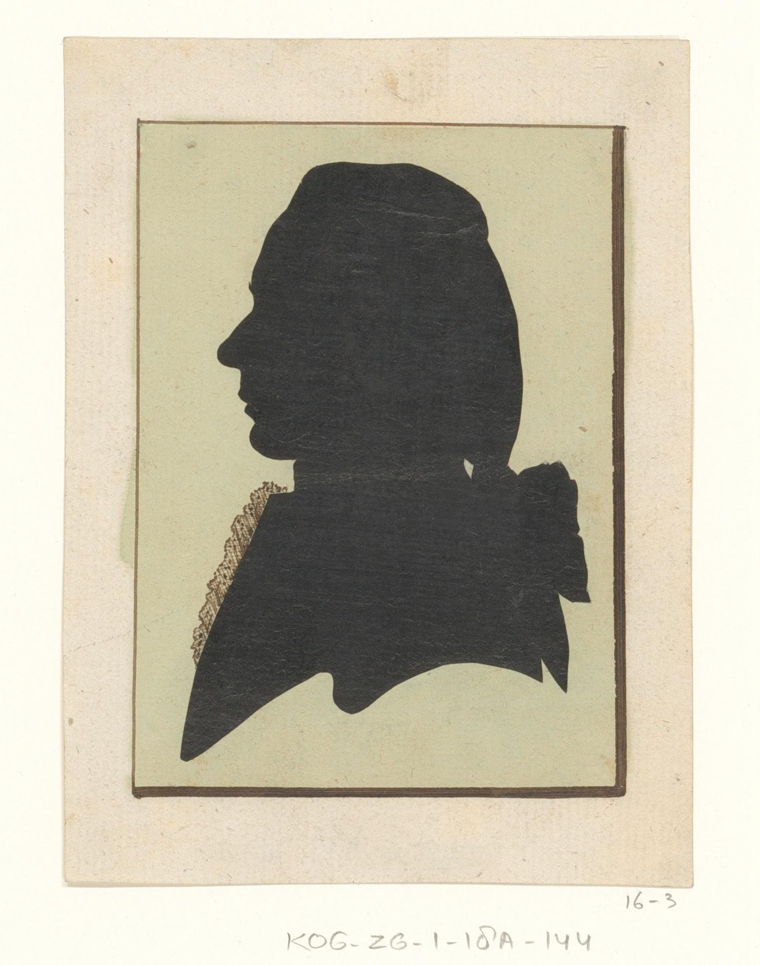 Silhouetportret van een onbekende man
