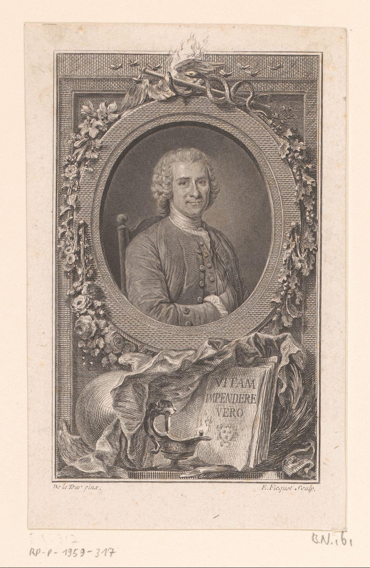 Portret van Jean-Jacques Rousseau