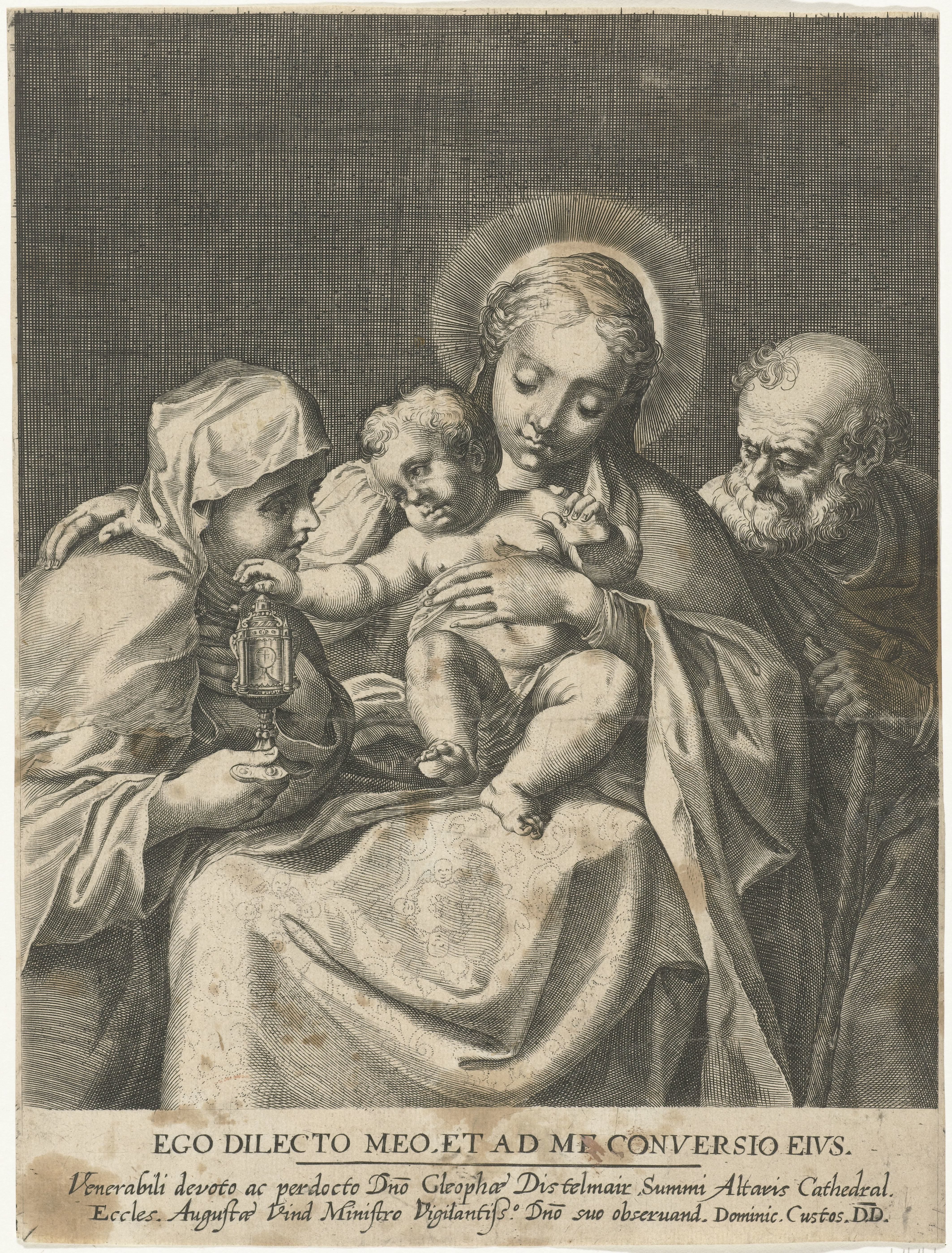 Heilige Familie met de heilige Clara van Assisi