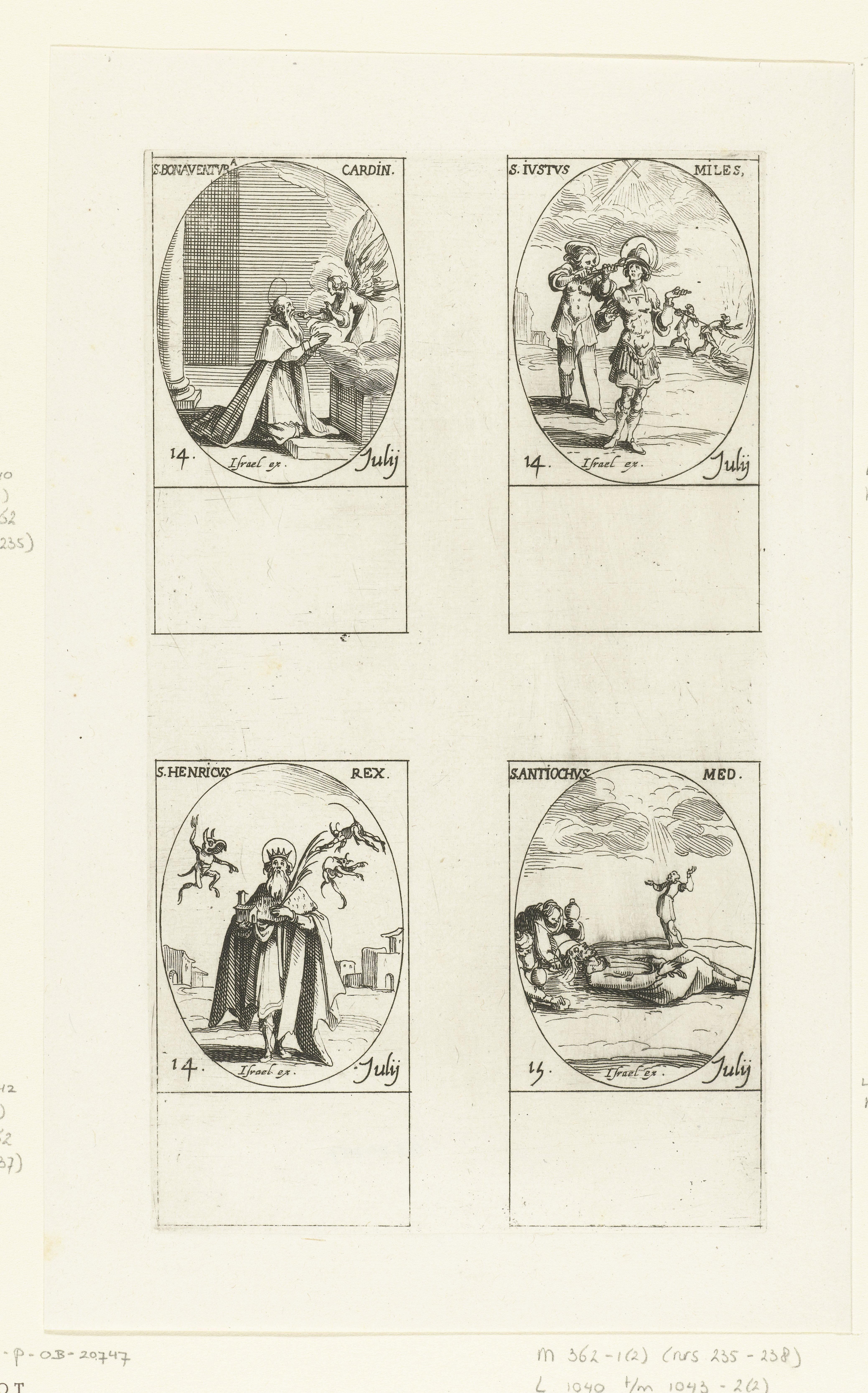 Heilige Bonaventura van Lyon, Heilige Justus, Heilige Henricus II van Duitsland, Heilige Antiochus van Sebaste (14-15 juli)