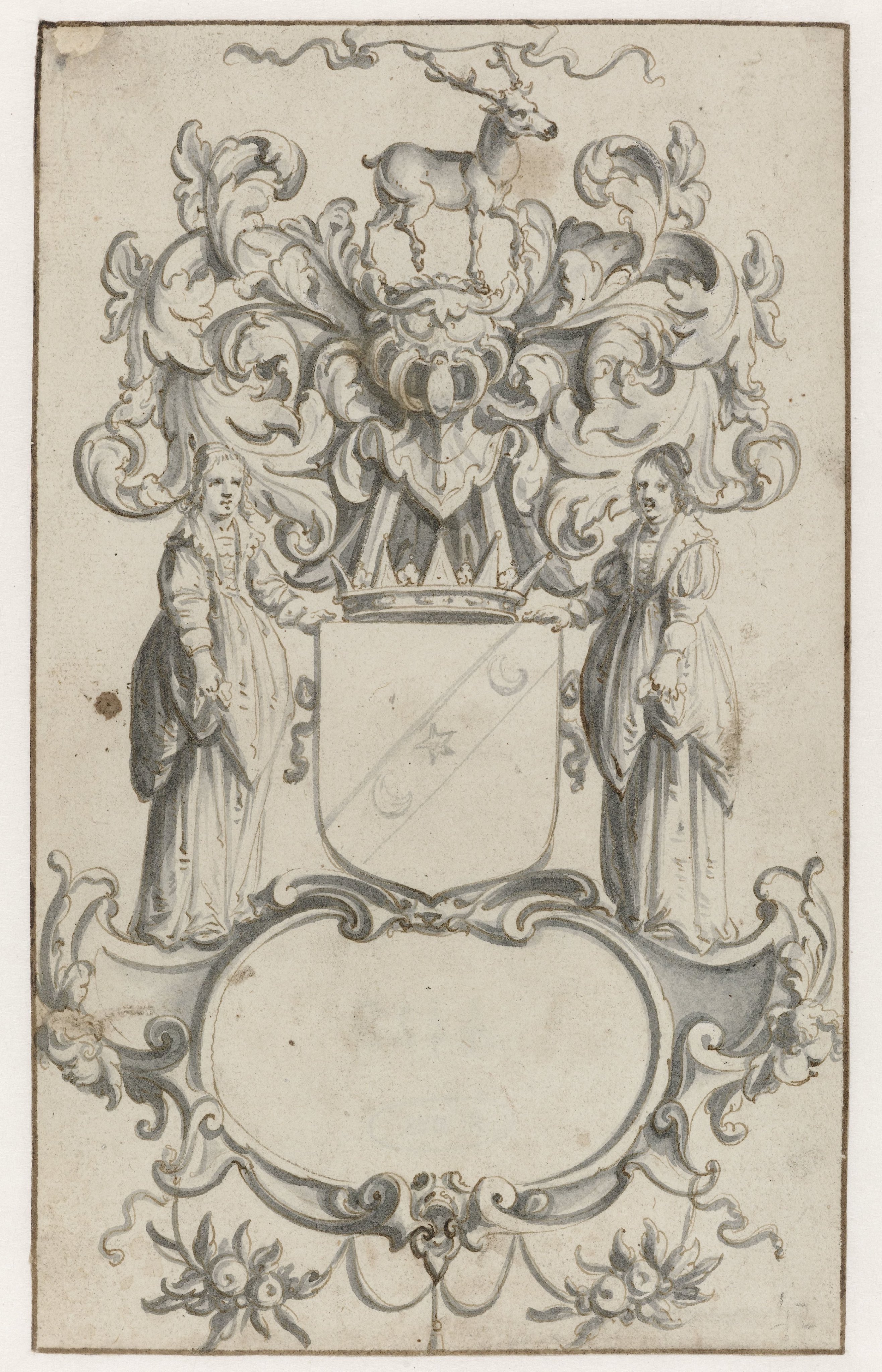 Cartouche met het wapen van de Earl of Buccleugh