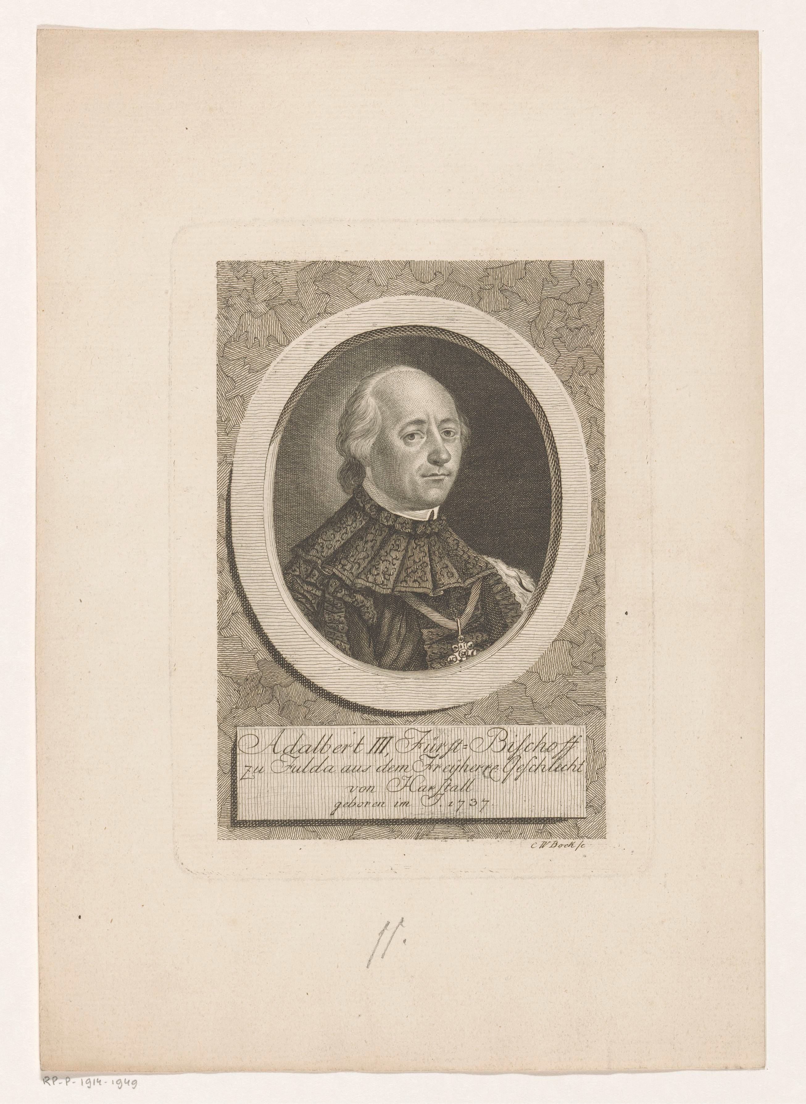 Portret van Adalbert III, vorst-bisschop van Fulda