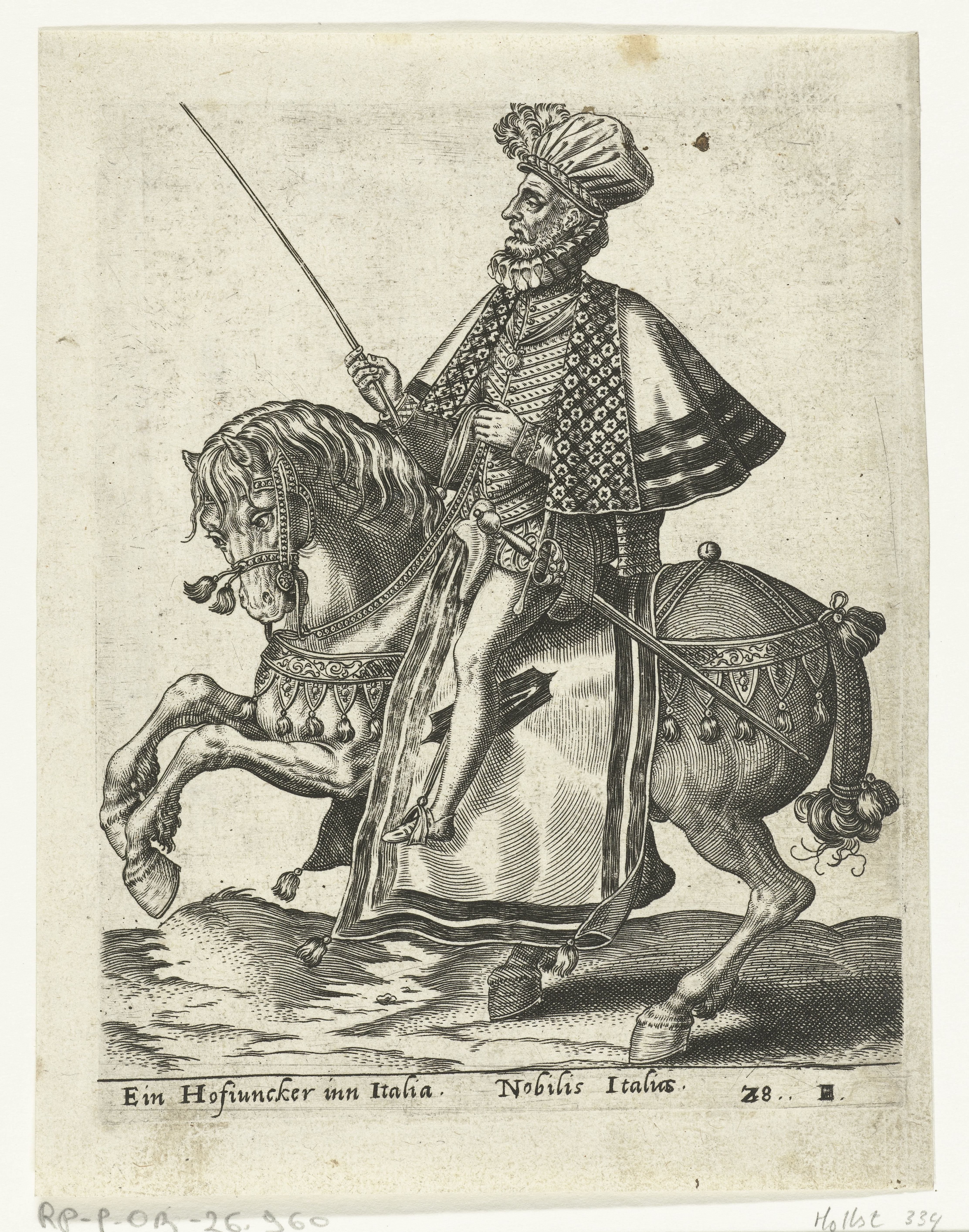 Italiaanse jonker te paard