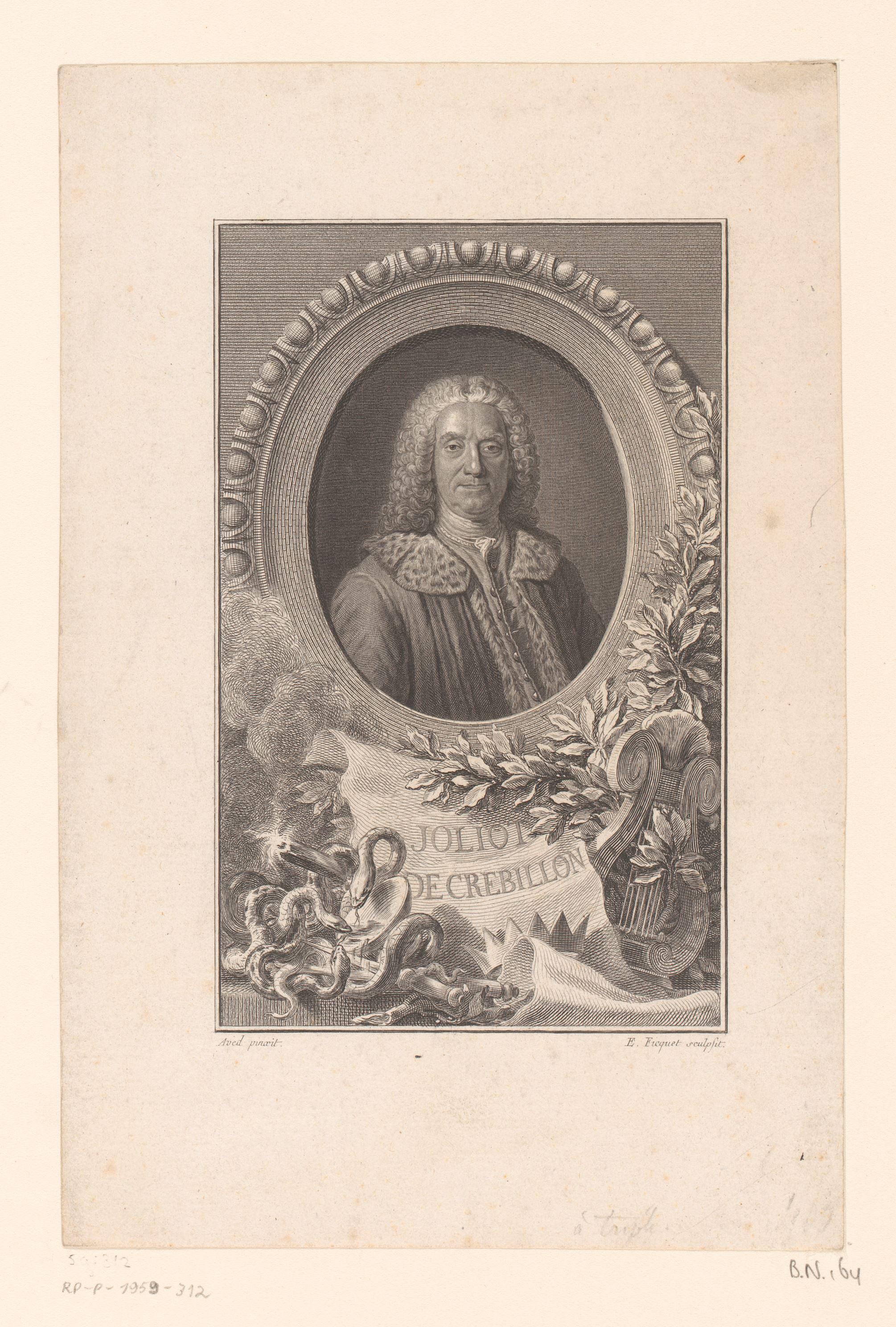 Portret van Prosper Jolyot de Crébillon
