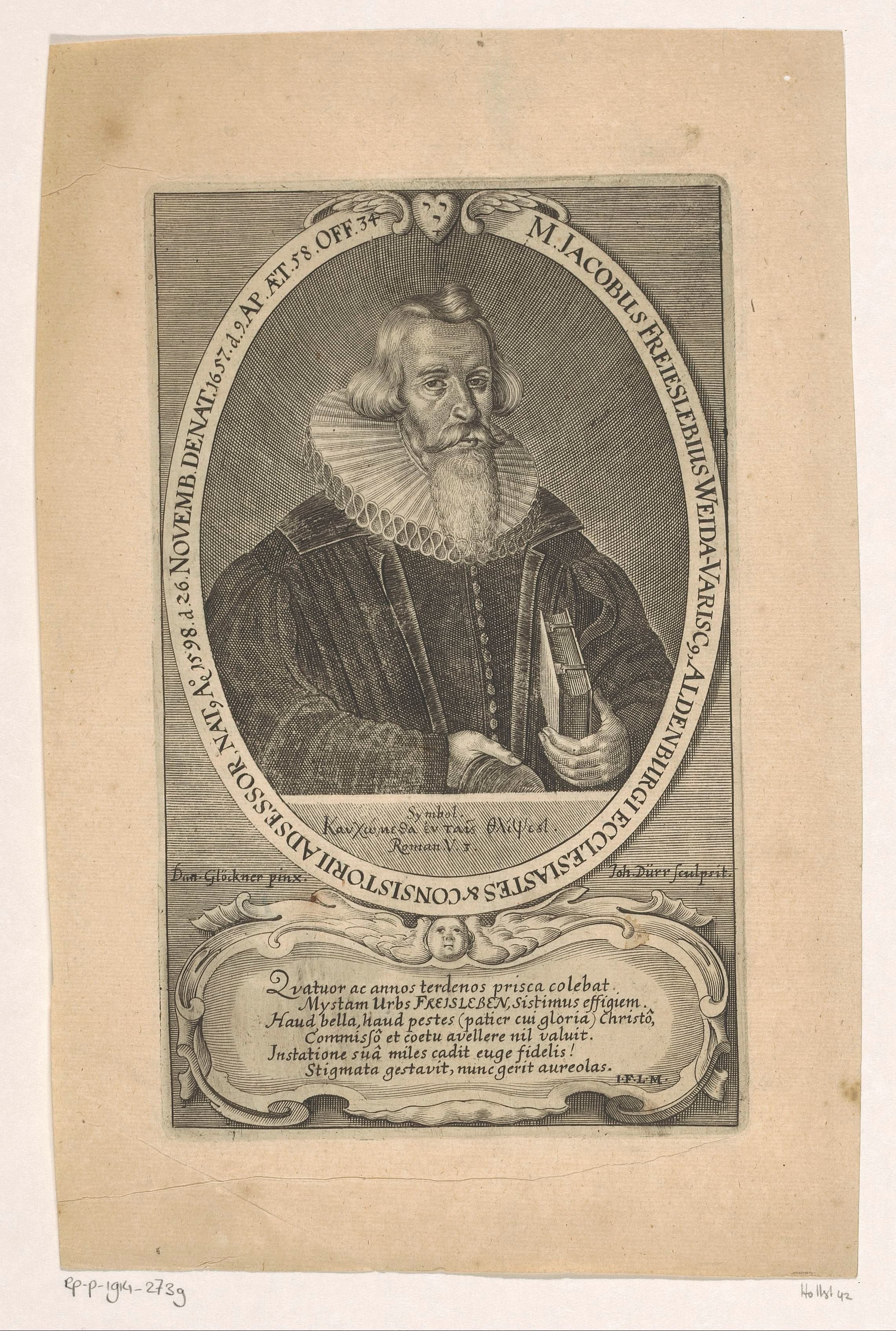 Portret van Jakob Freiesleben op 58-jarige leeftijd