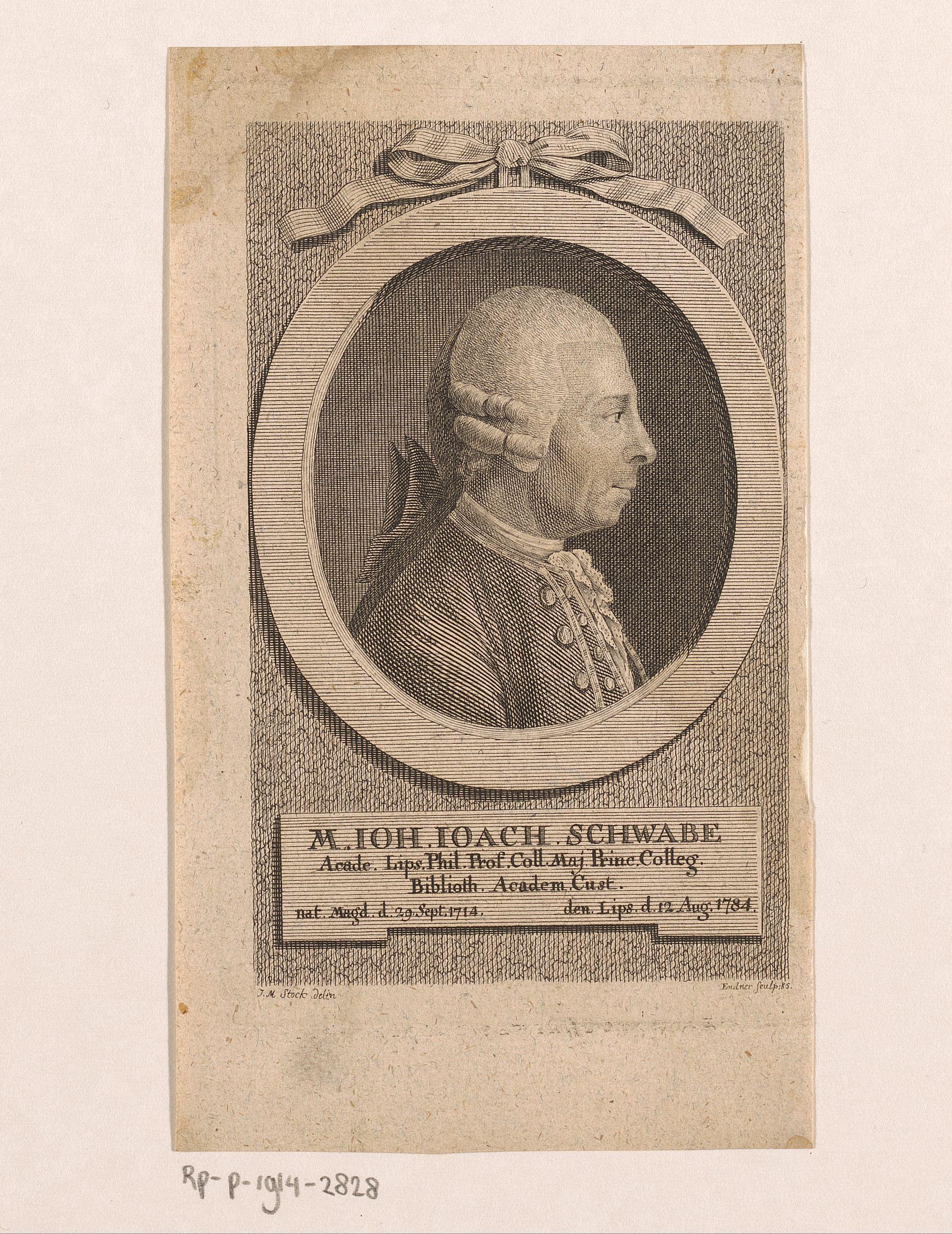 Portret van Johann Joachim Schwabe