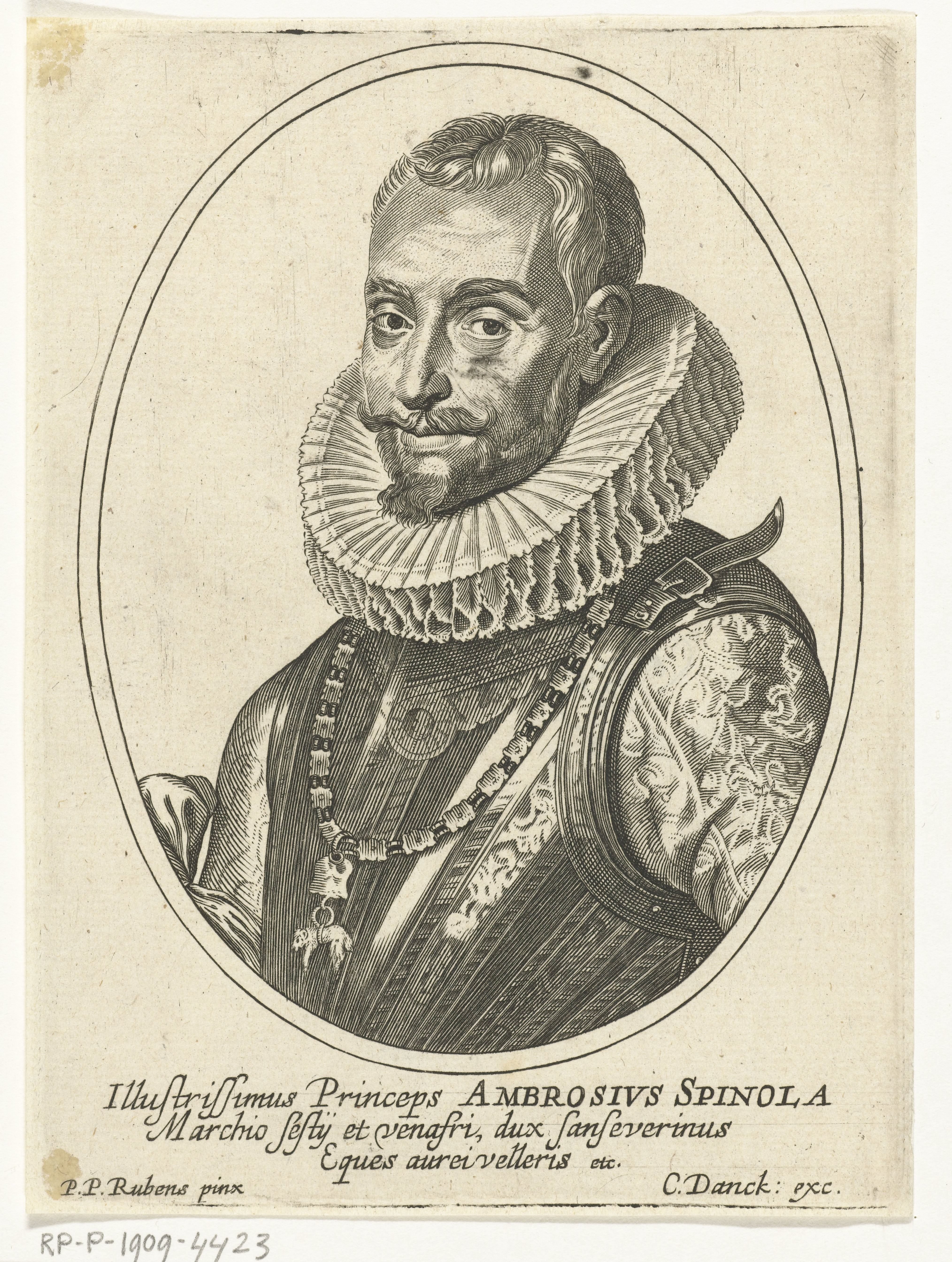 Portret van Ambrogio Spinola in ovaal