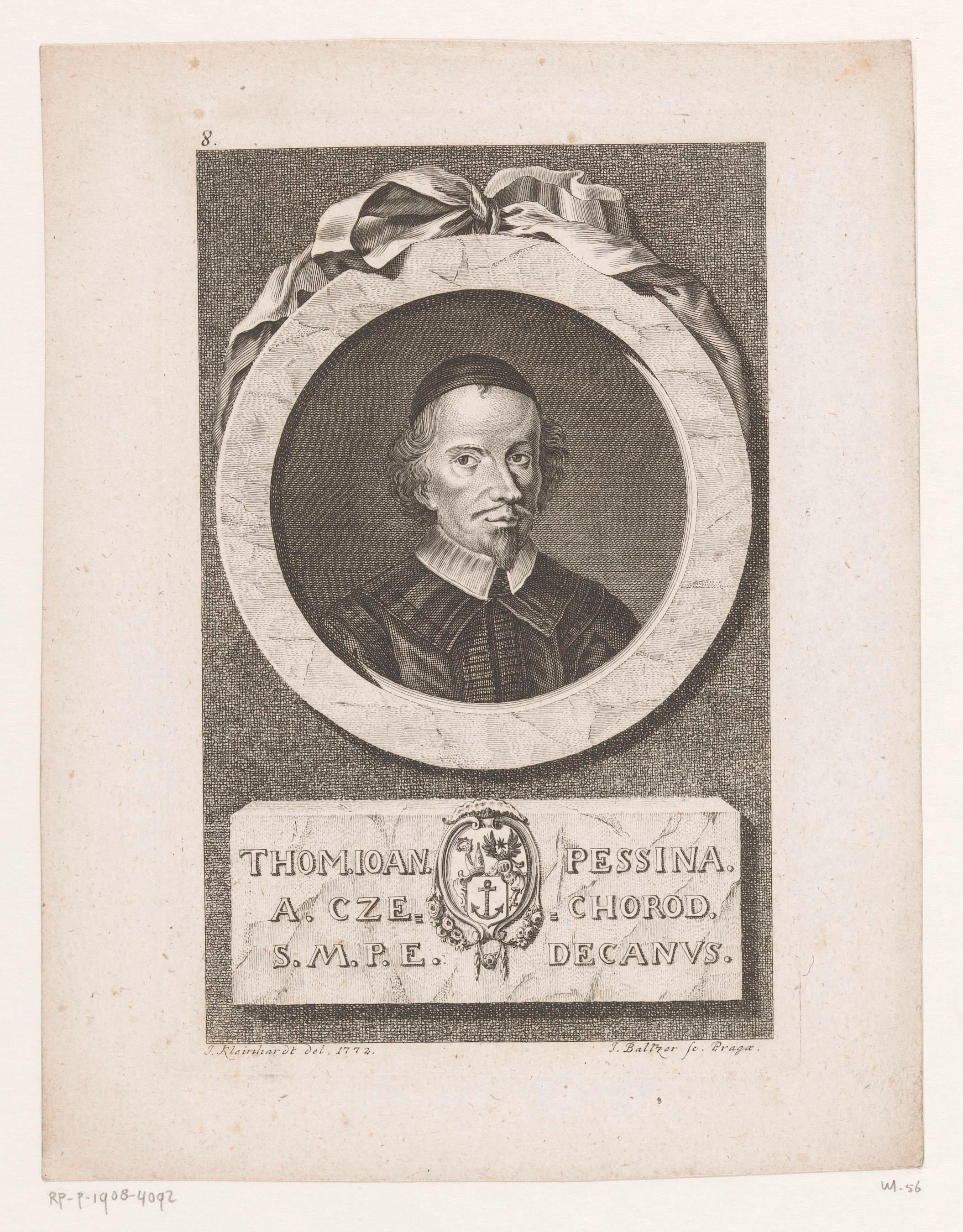 Portret van Thomas Joannes Pessina de Czechorod