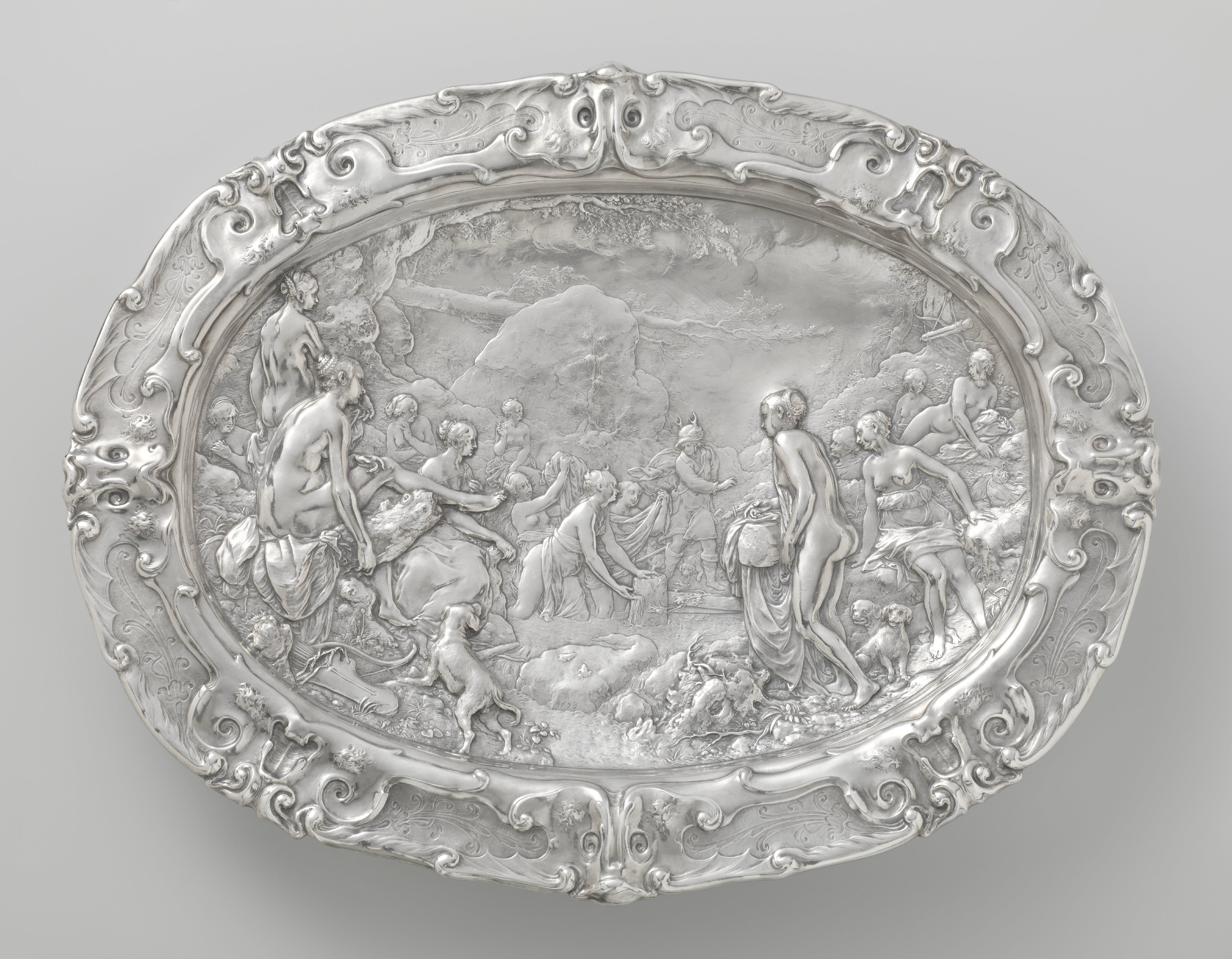 Basin with scenes from the story of Diana and Actaeon