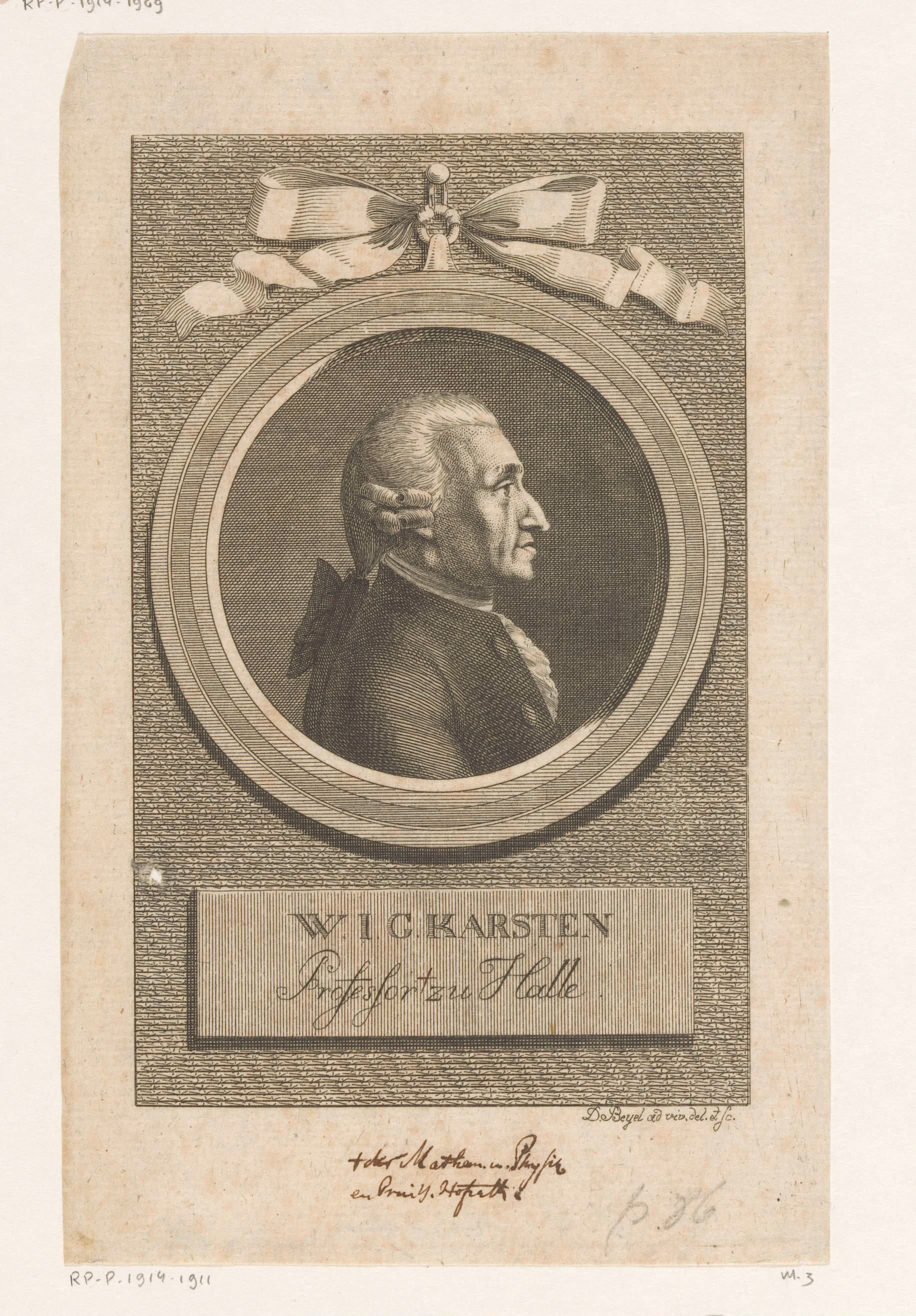 Portret van Wenceslaus Johann Gustav Karsten
