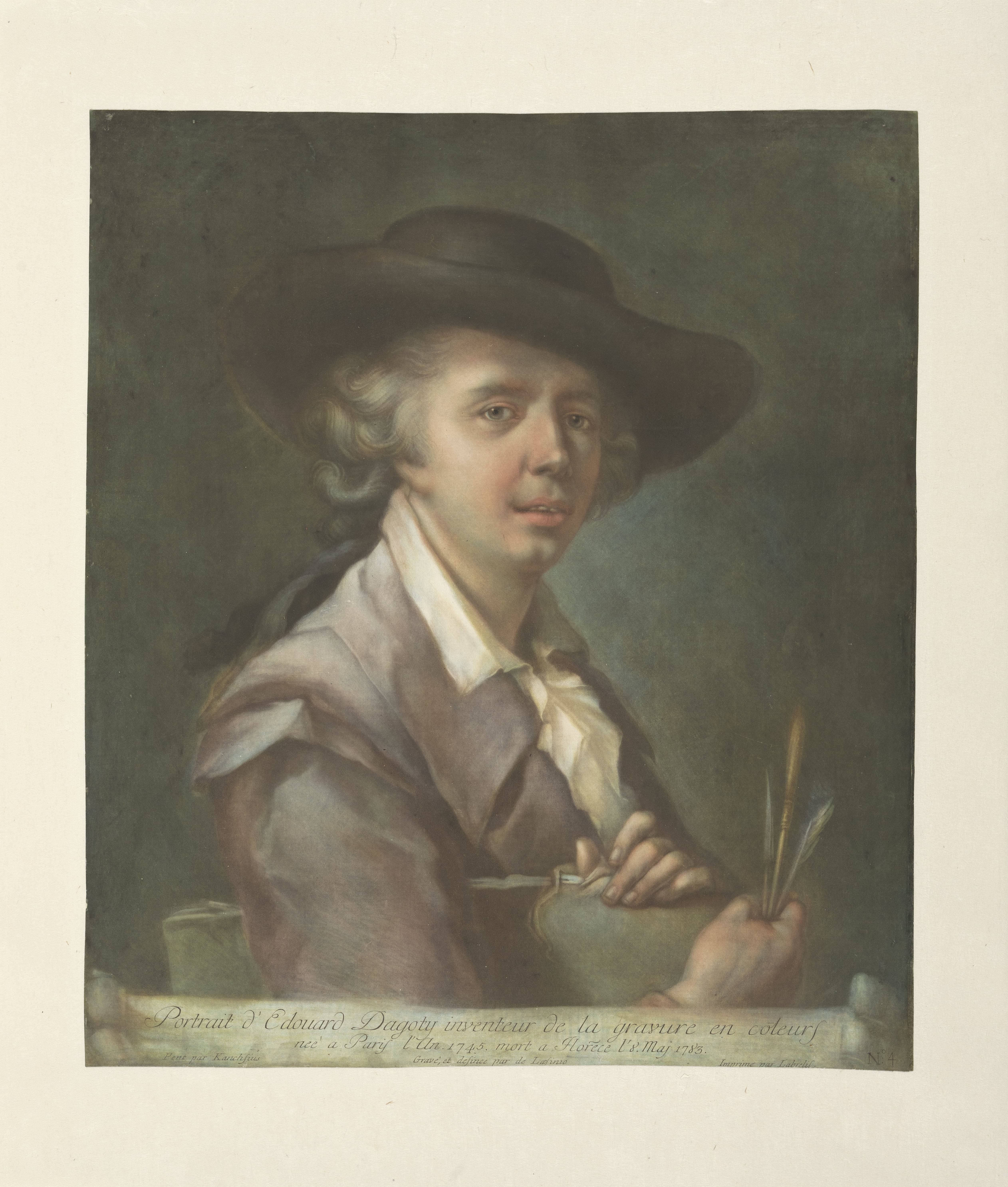 Portret van kunstenaar Edouard Gautier D'Agoty