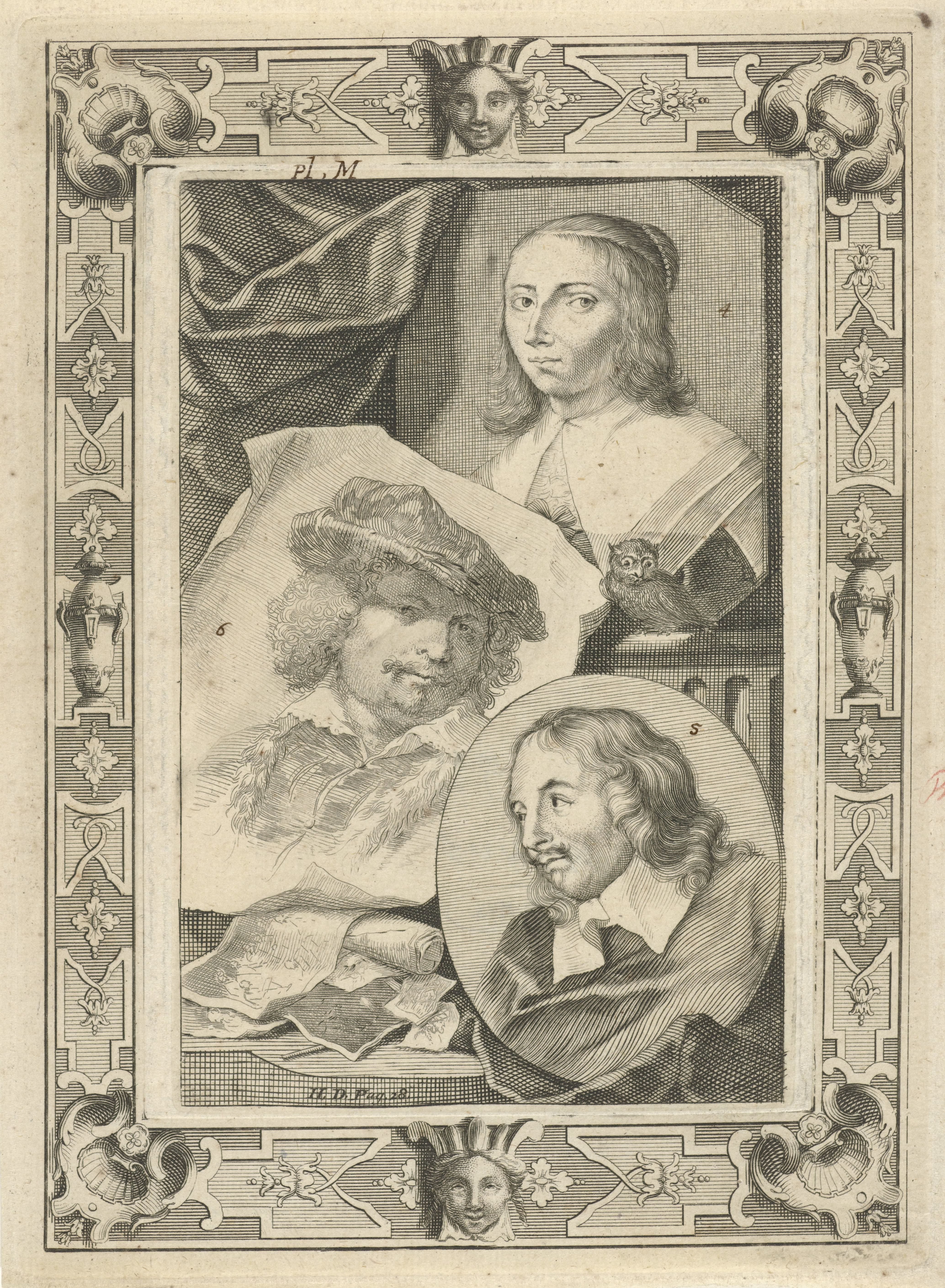 Portretten van Anna Maria van Schurman, Jacob Adriaensz. Backer en Rembrandt Harmensz. van Rijn