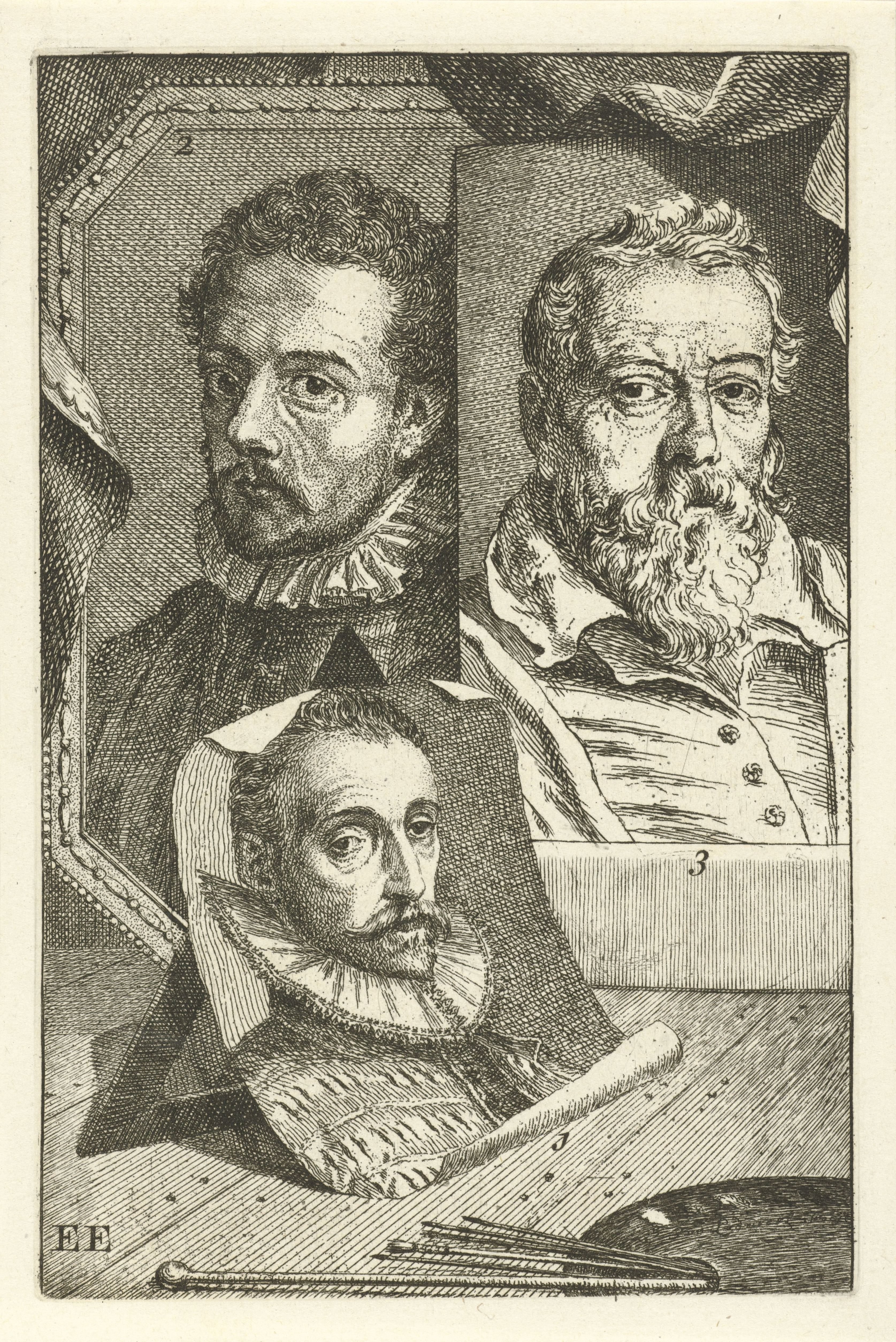 Portretten van Joris Hoefnagel, Frans Francken en Hieronymus Francken