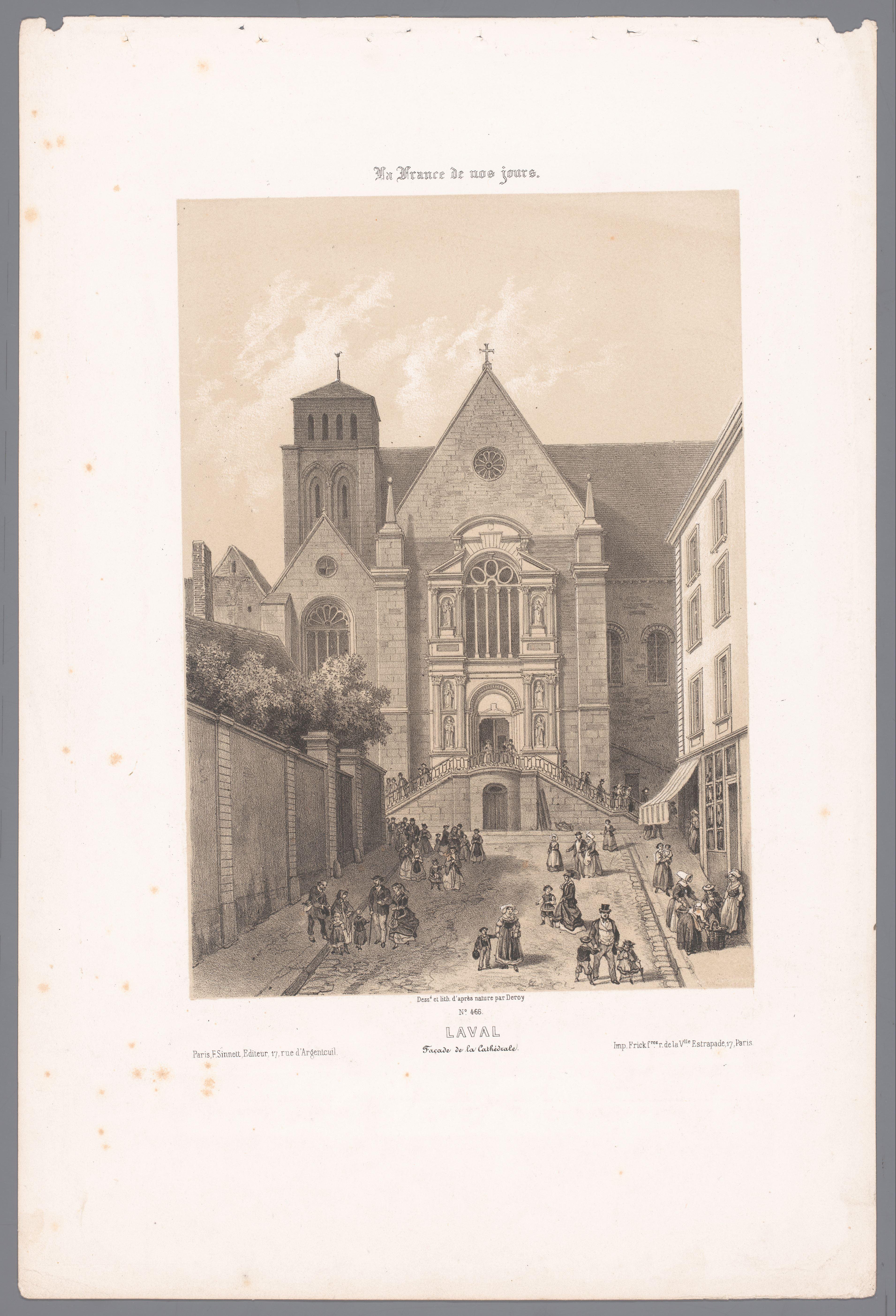 Zicht op de kathedraal van de Sainte-Trinité te Laval
