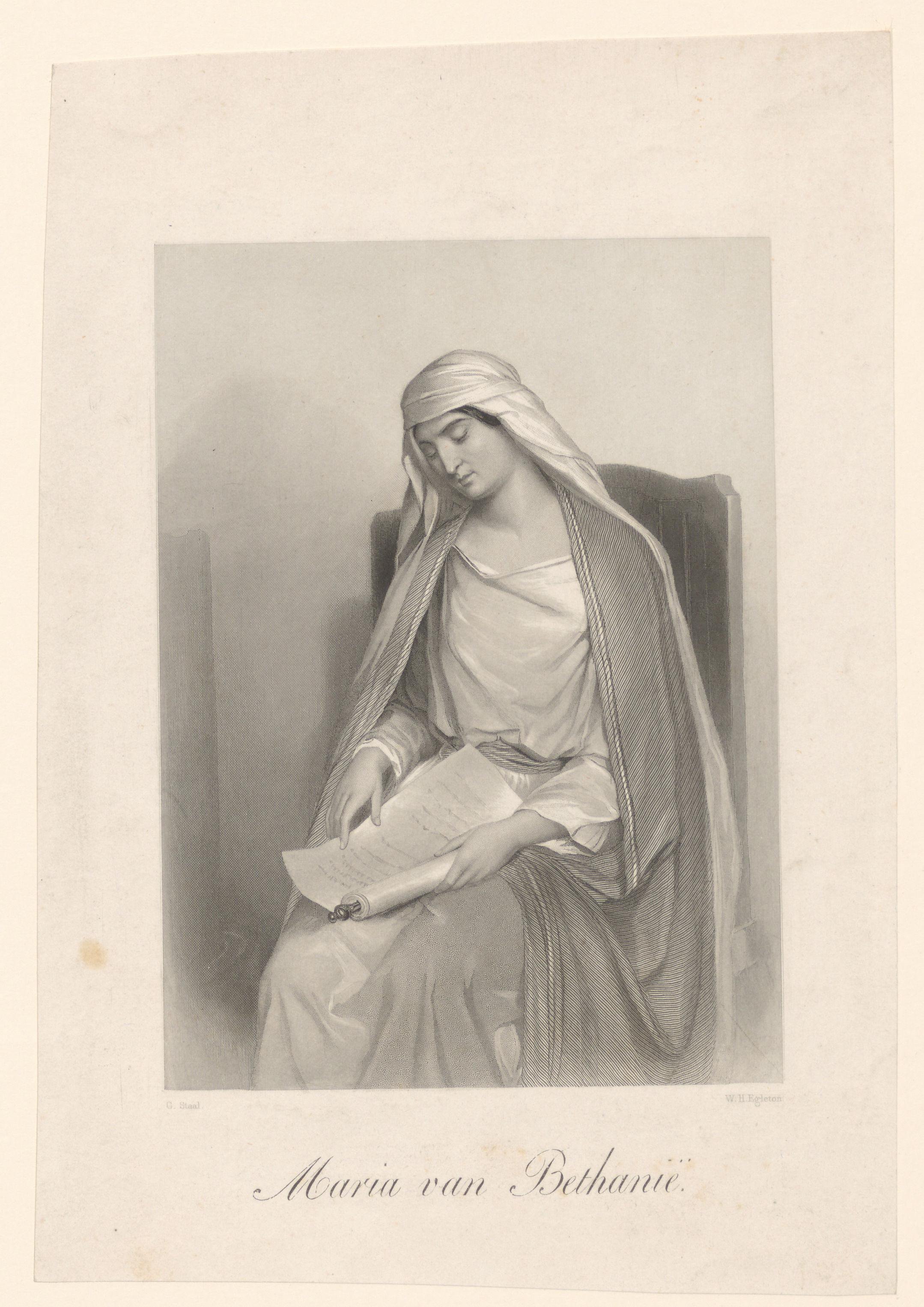Maria van Bethanië op een stoel, lezend