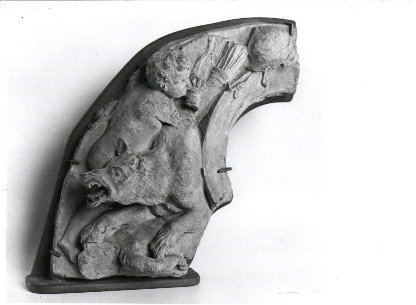 Fragment of the Left Side of a Model for an Overdoor Lunette with Putti and Wolves for the Amsterdam Town Hall (now Royal Palace) at Dam Square
