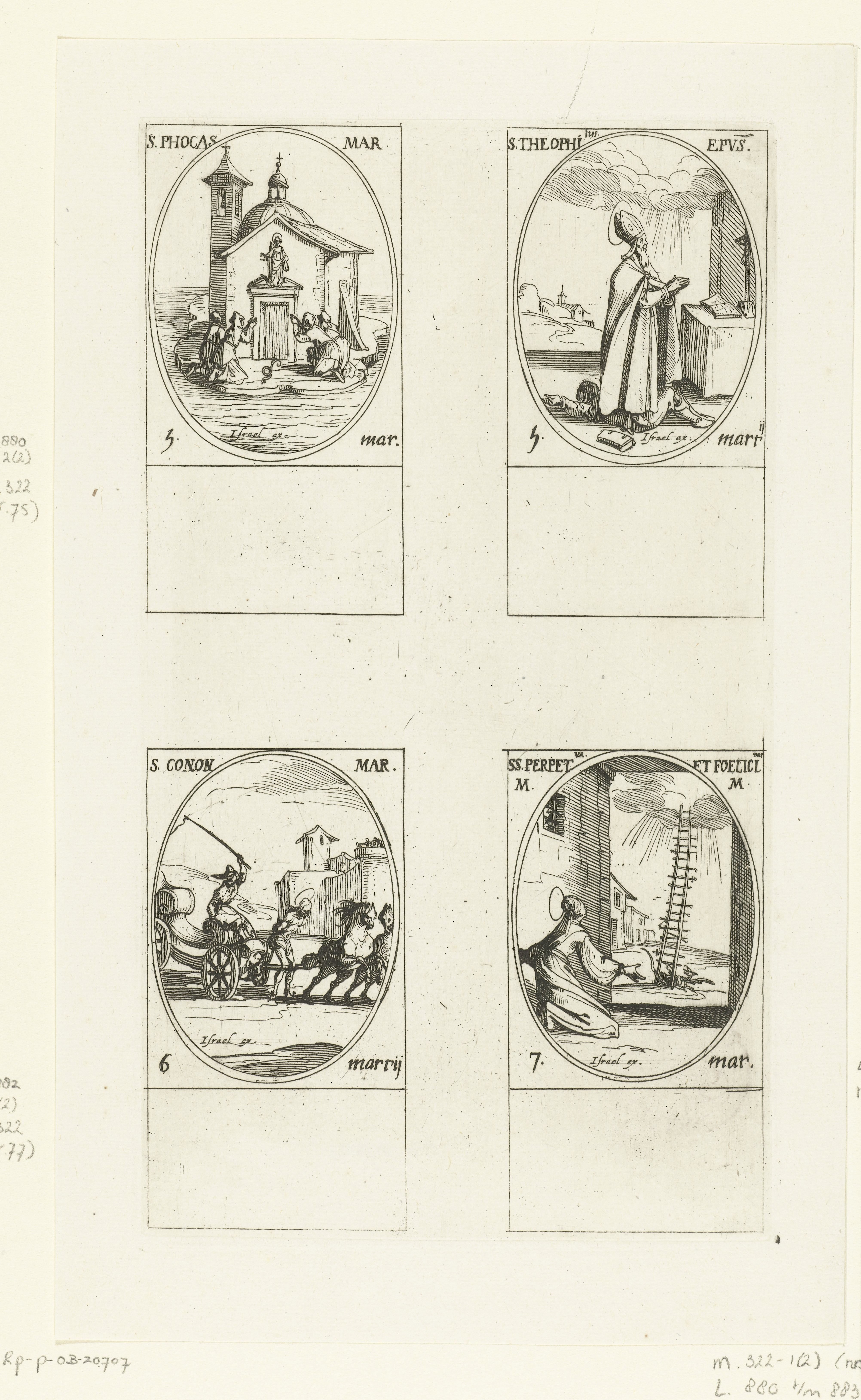 Heilige Phocas, Heilige Theophilus, Heilige Conon van Mandona, Heilige Perpetua en Heilige Felicitas van Carthago (5-7 maart)
