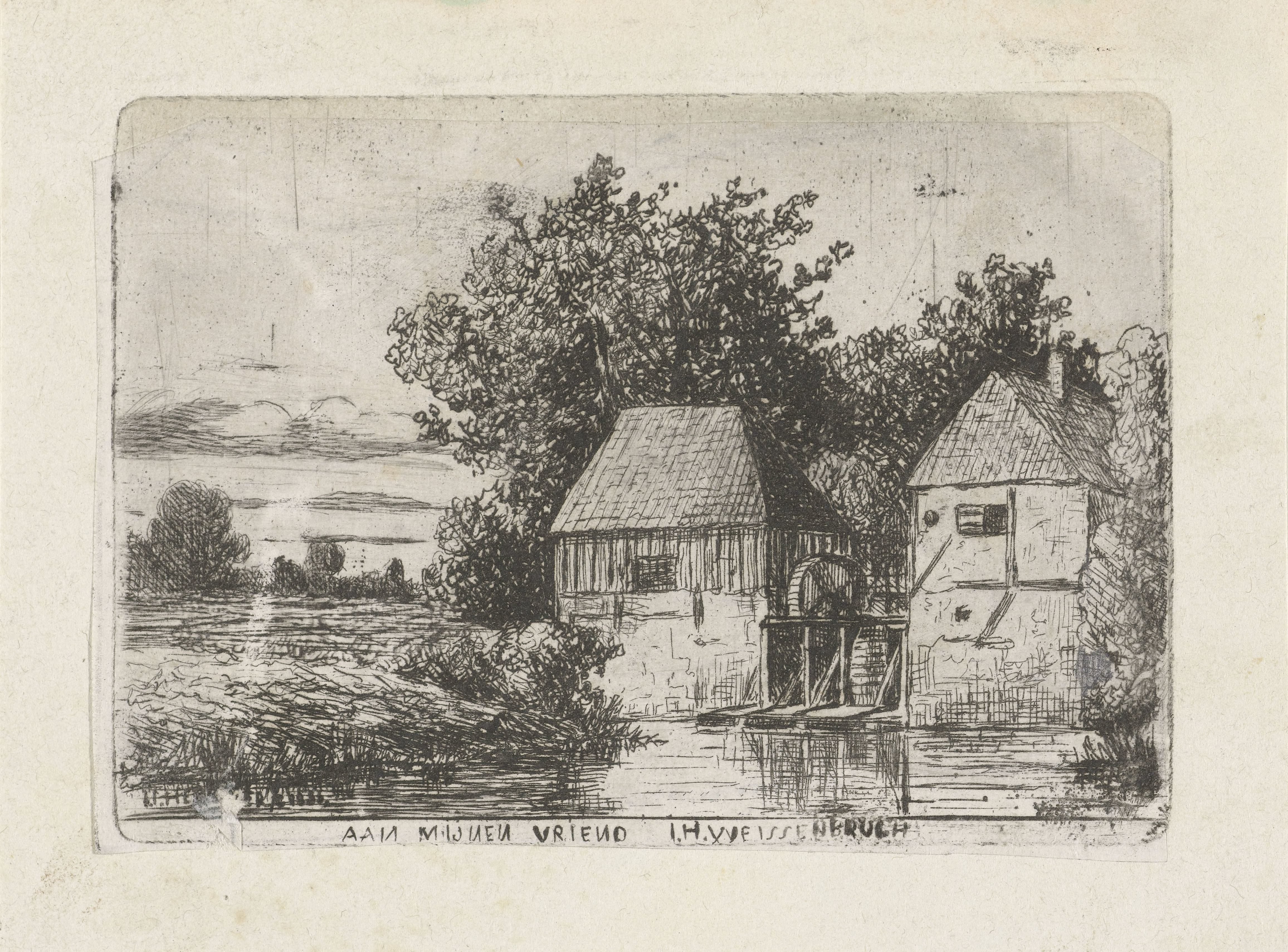 Landschap met watermolen