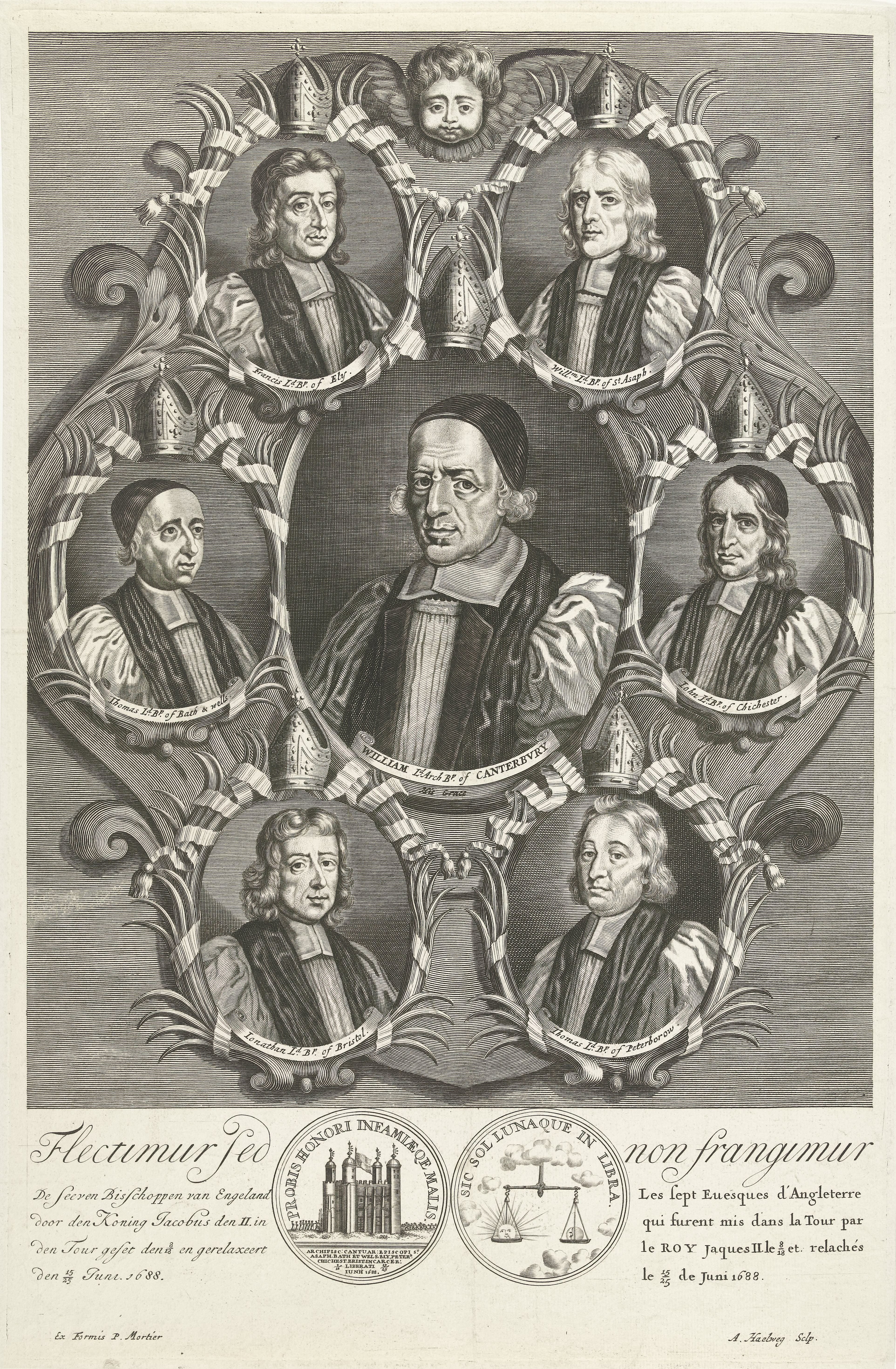 Portretten van zeven bisschoppen van Engeland