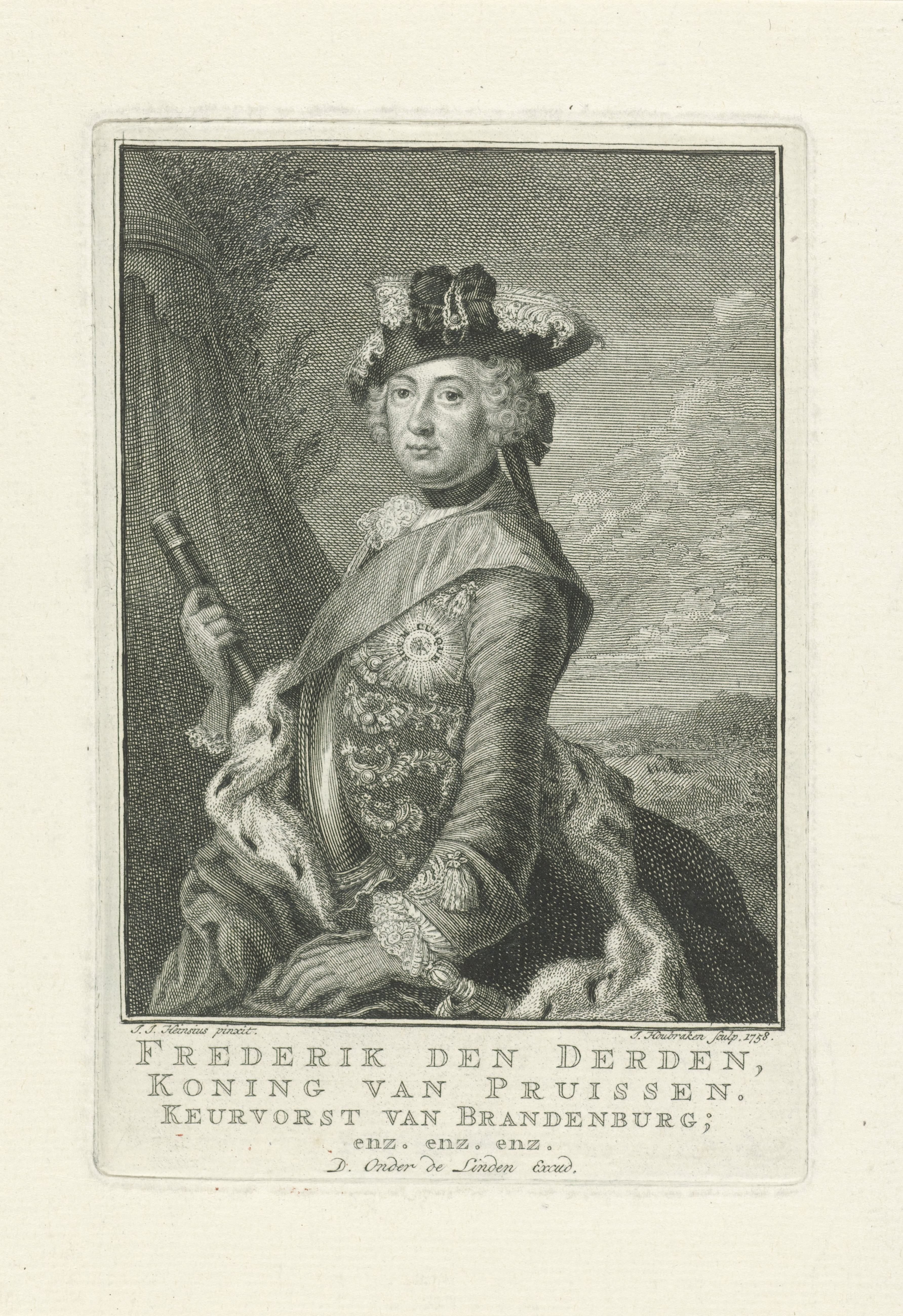 Portret van Frederik II de Grote, koning van Pruisen